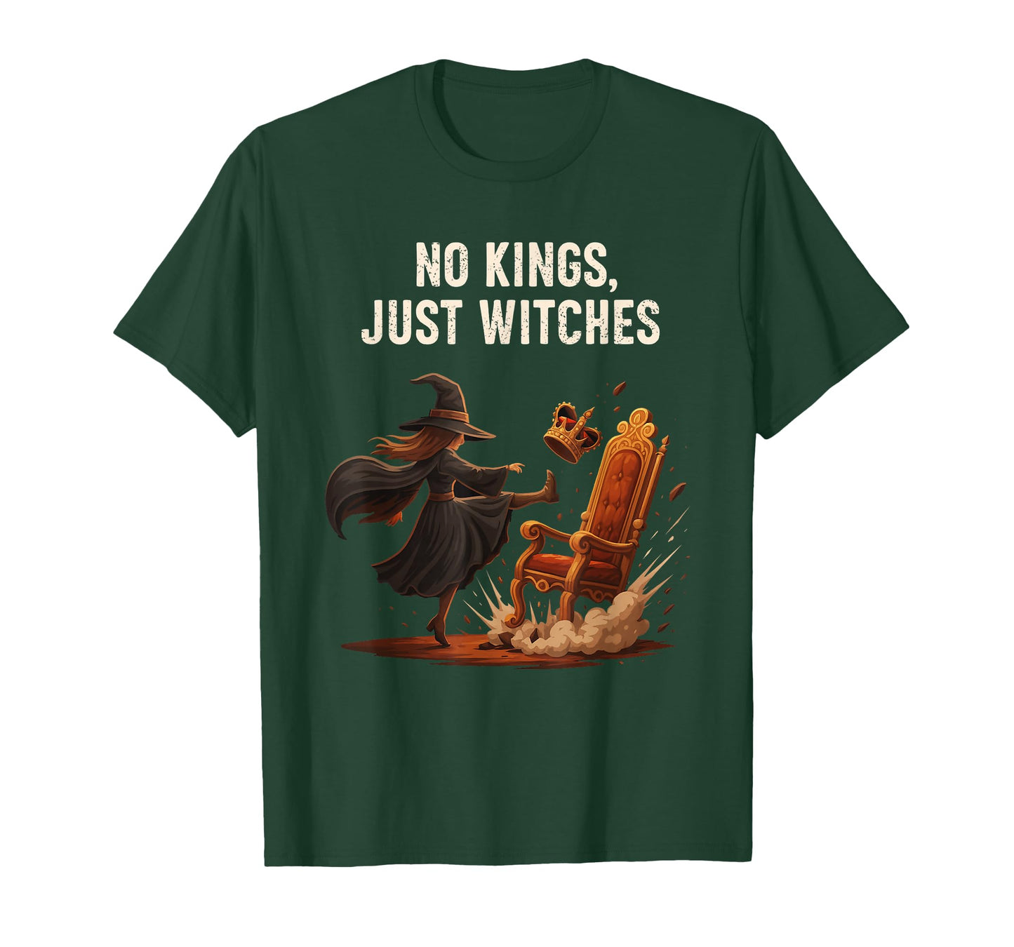 Funny Witchcore No Kings Just Witches Design T-Shirt