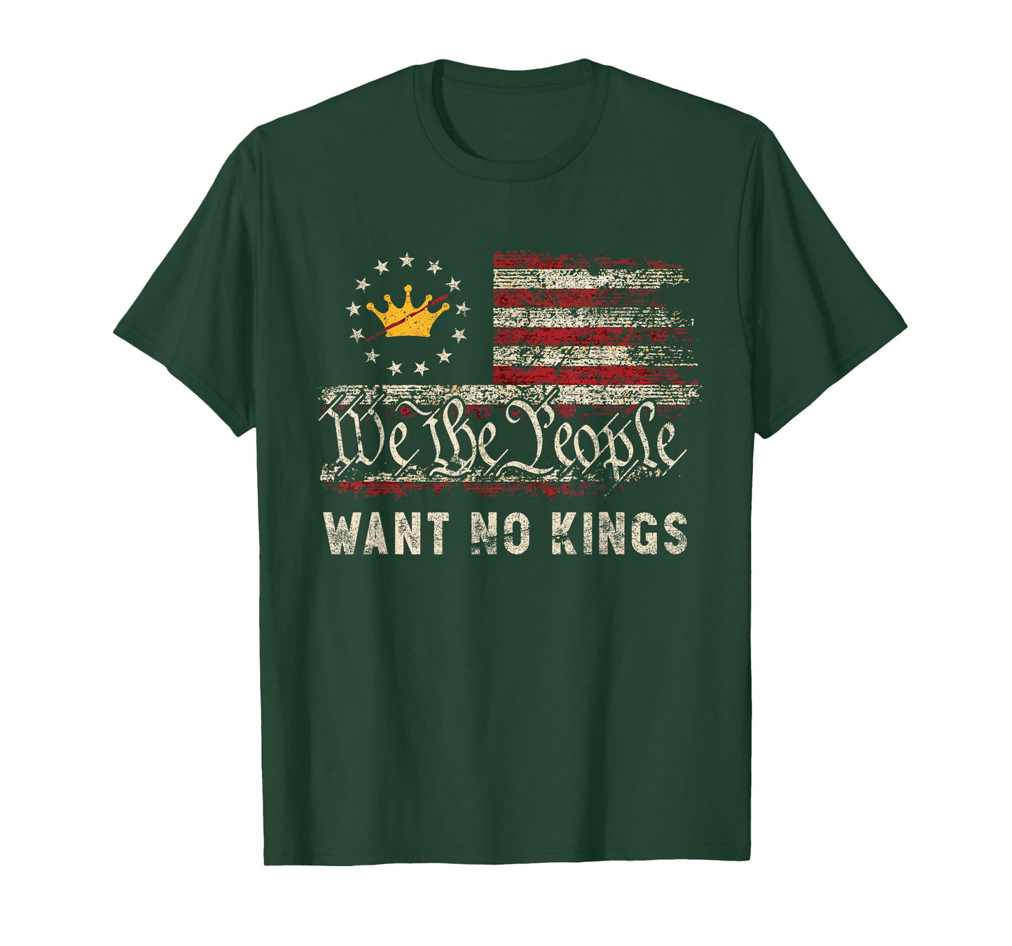 Patriotic Pro-Democracy Politics Protest No Kings In America T-Shirt