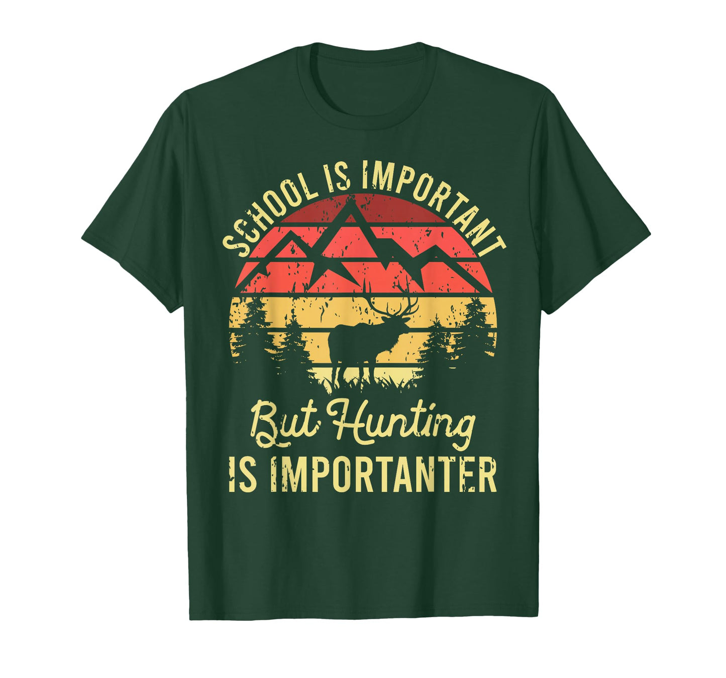 School Is Important But Hunting Is Importanter Kids Youth T-Shirt