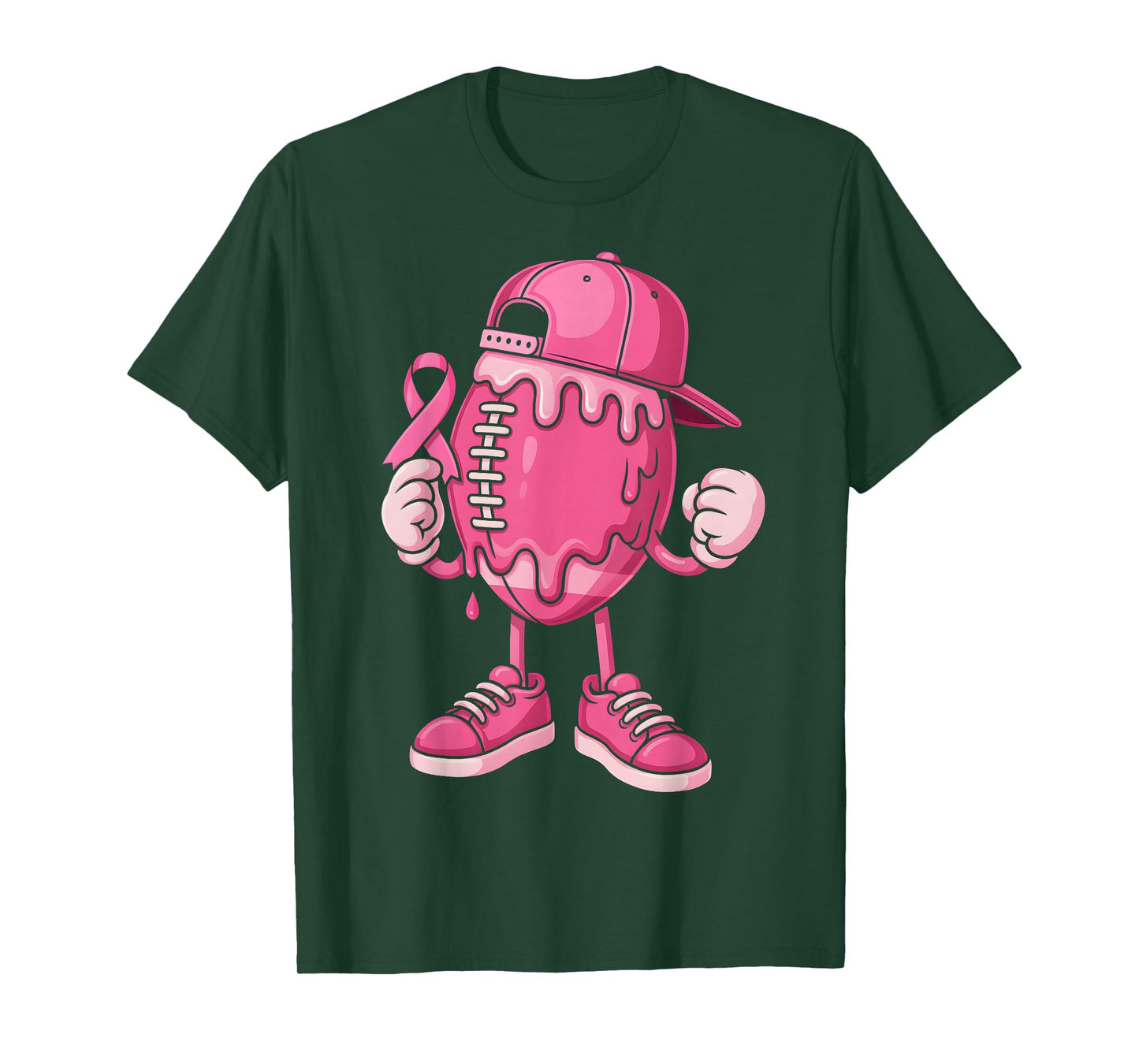 Football Drip Ice Cream Breast Cancer Awareness Boys & Girls T-Shirt