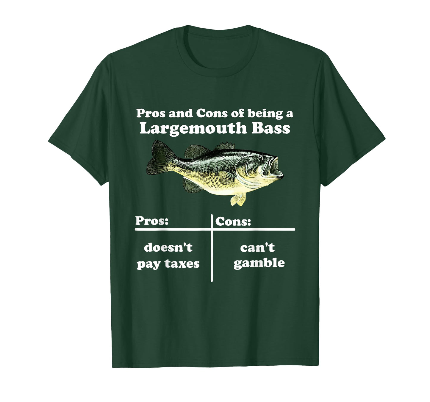 Pros And Cons Of Being A Largemouth Bass Pros Cons Quote T-Shirt