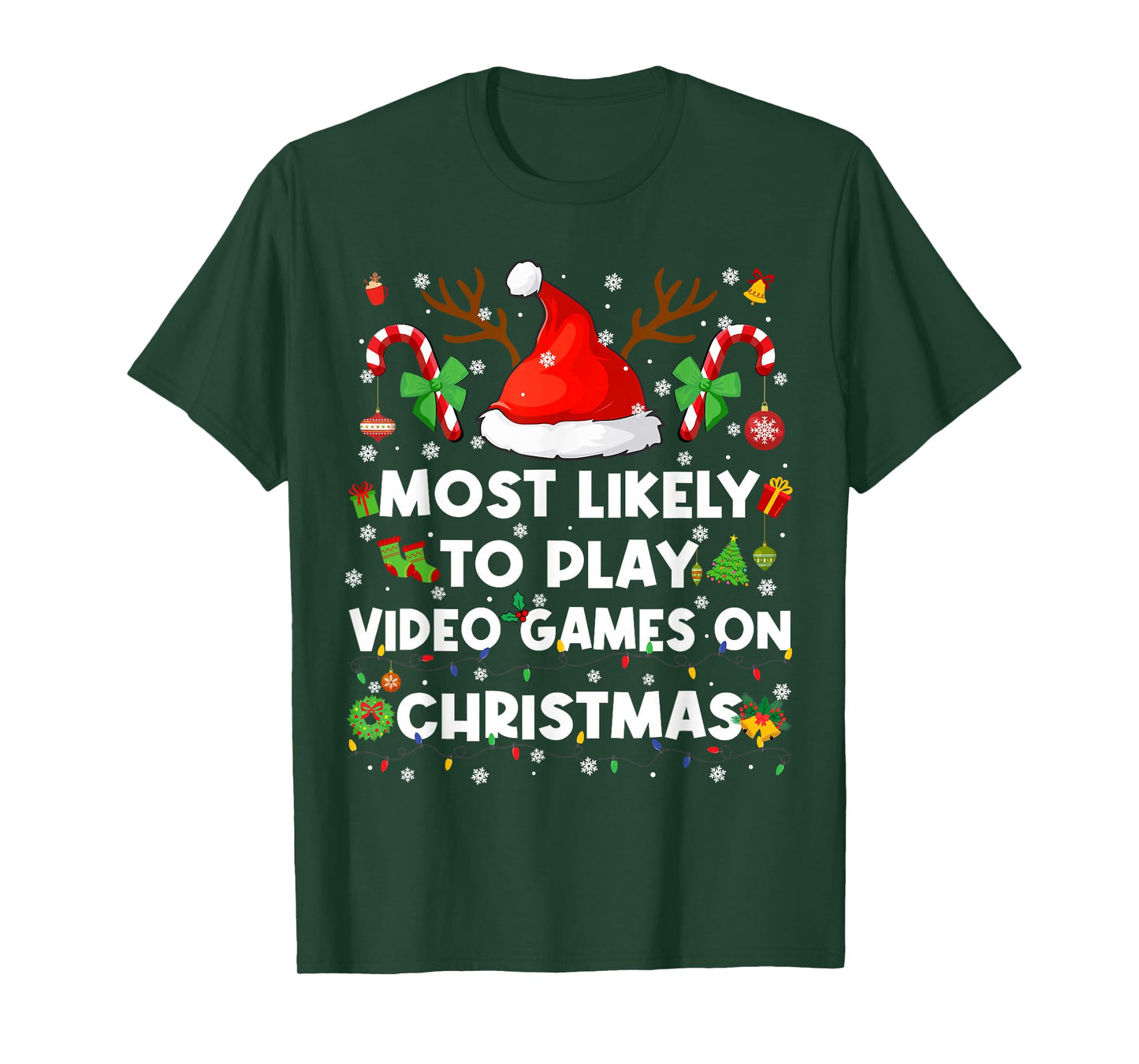 Most Likely to Play Video Game On Pjs Christmas Xmas Men T-Shirt