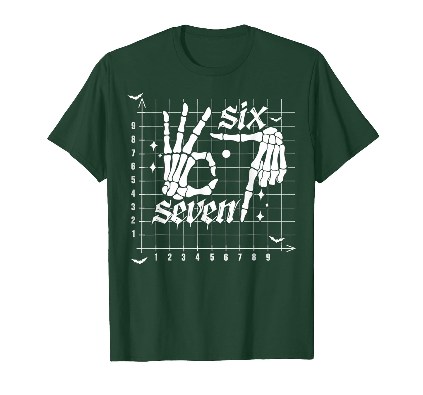 Six Seven Coordinate (6,7) Funny Skeleton Math Teacher 67 T-Shirt
