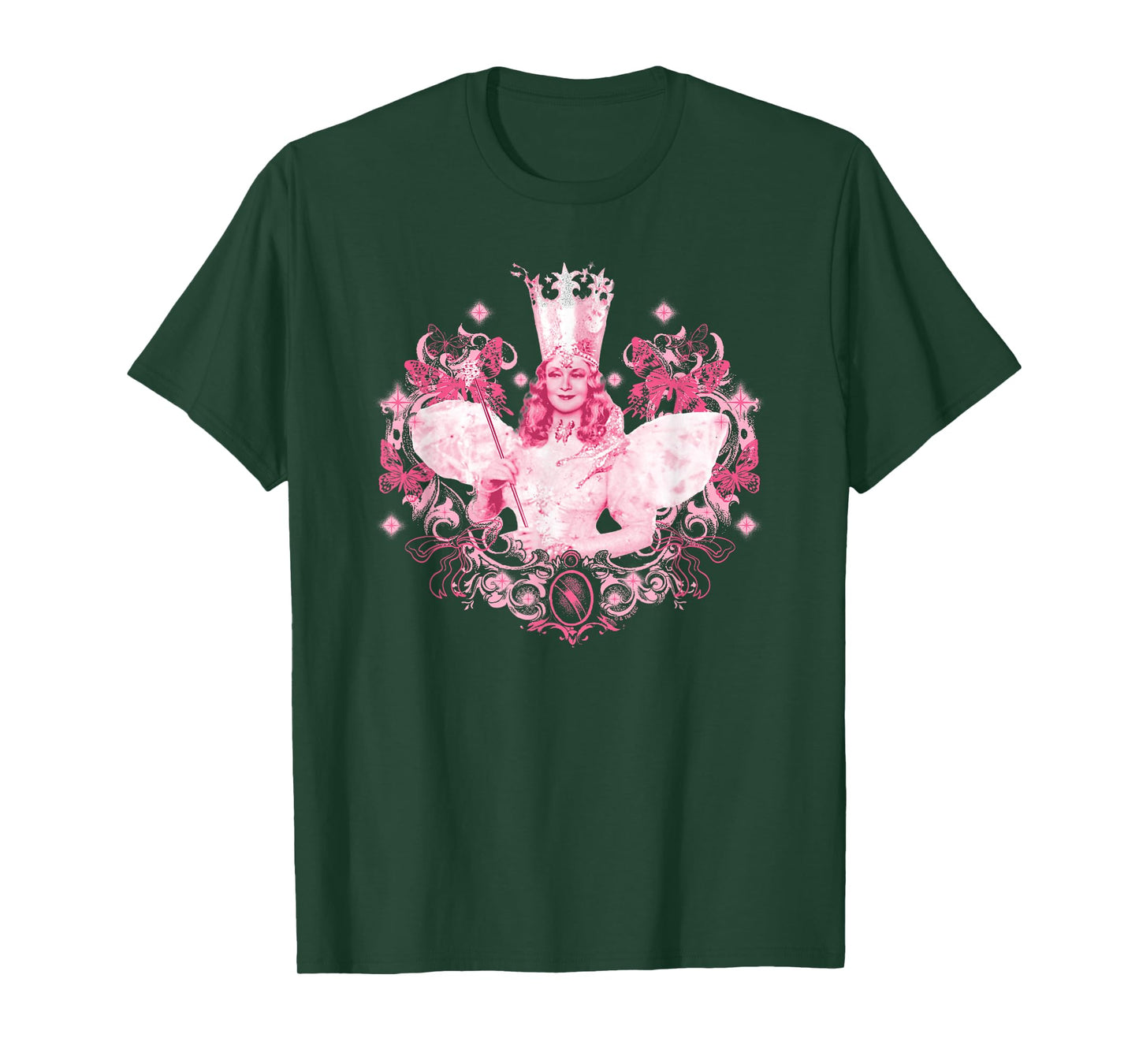 The Wizard Of Oz Glinda The Good Witch Pink Portrait T-Shirt