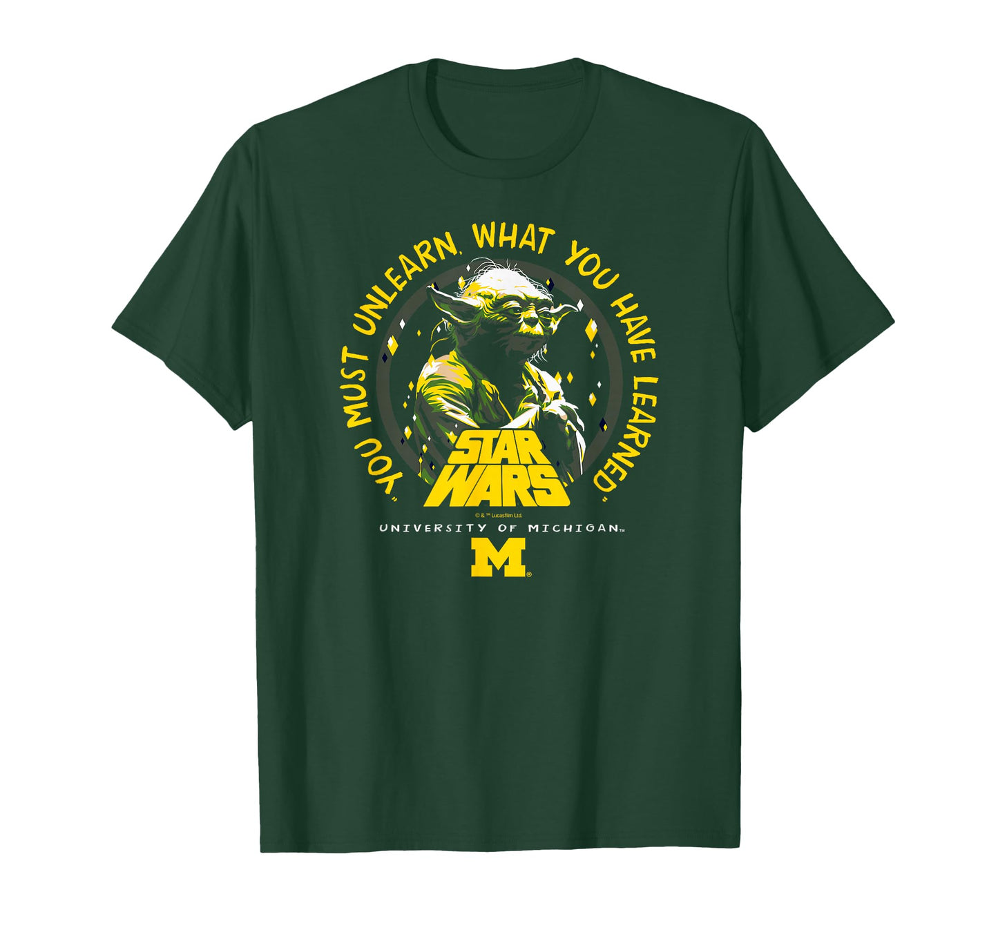 Michigan Wolverines Star Wars Yoda Black Officially Licensed T-Shirt
