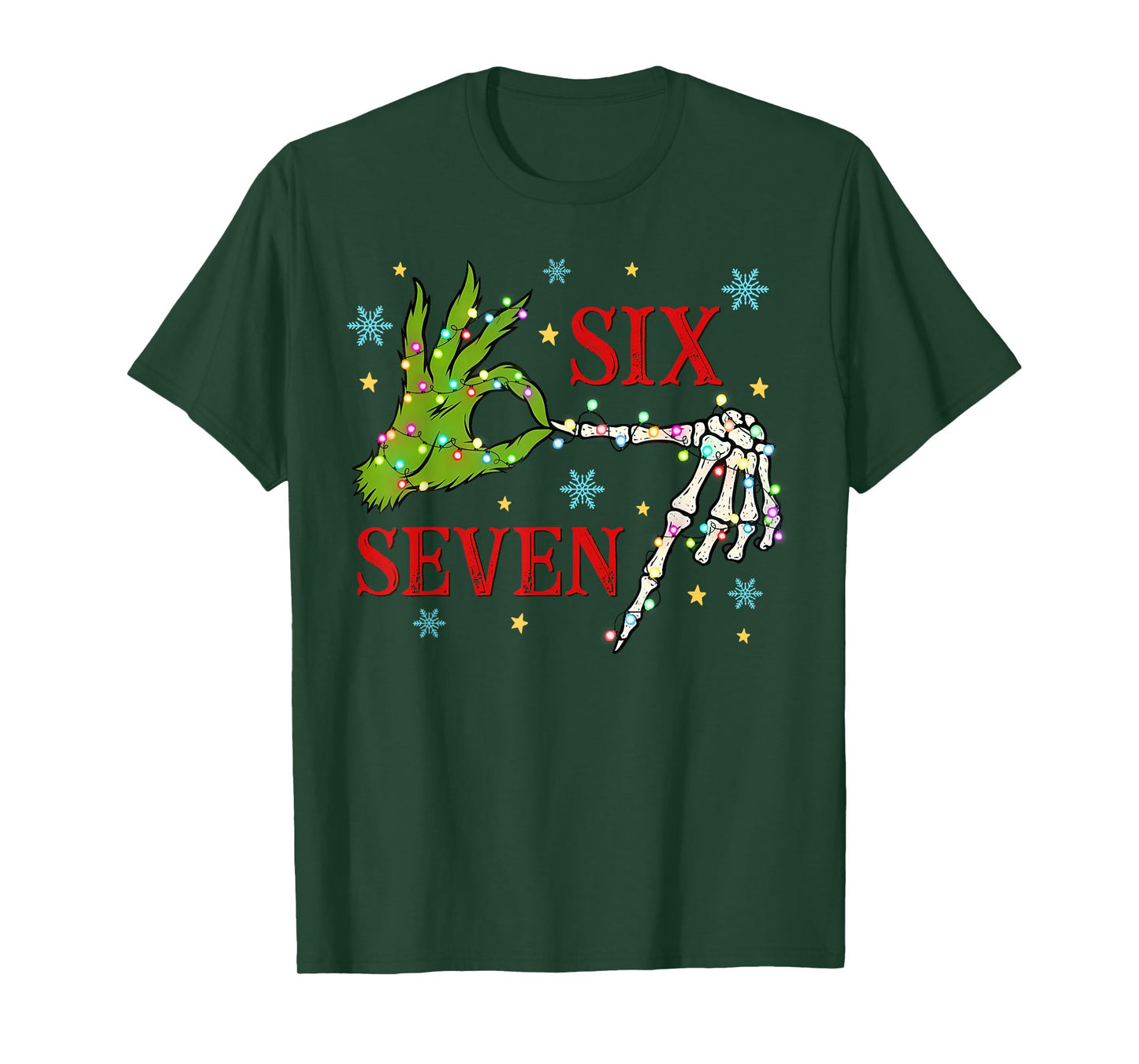 Six Seven 6 7 Gen Z Alpha Meme Slang Merry Christmas Holiday T-Shirt