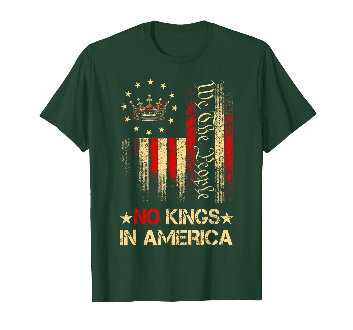 We The People No Kings in America Vintage American Flag T-Shirt