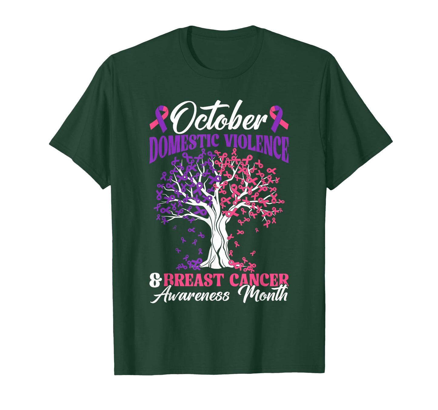 Domestic Violence and Breast Cancer Awareness Men Women Kids T-Shirt
