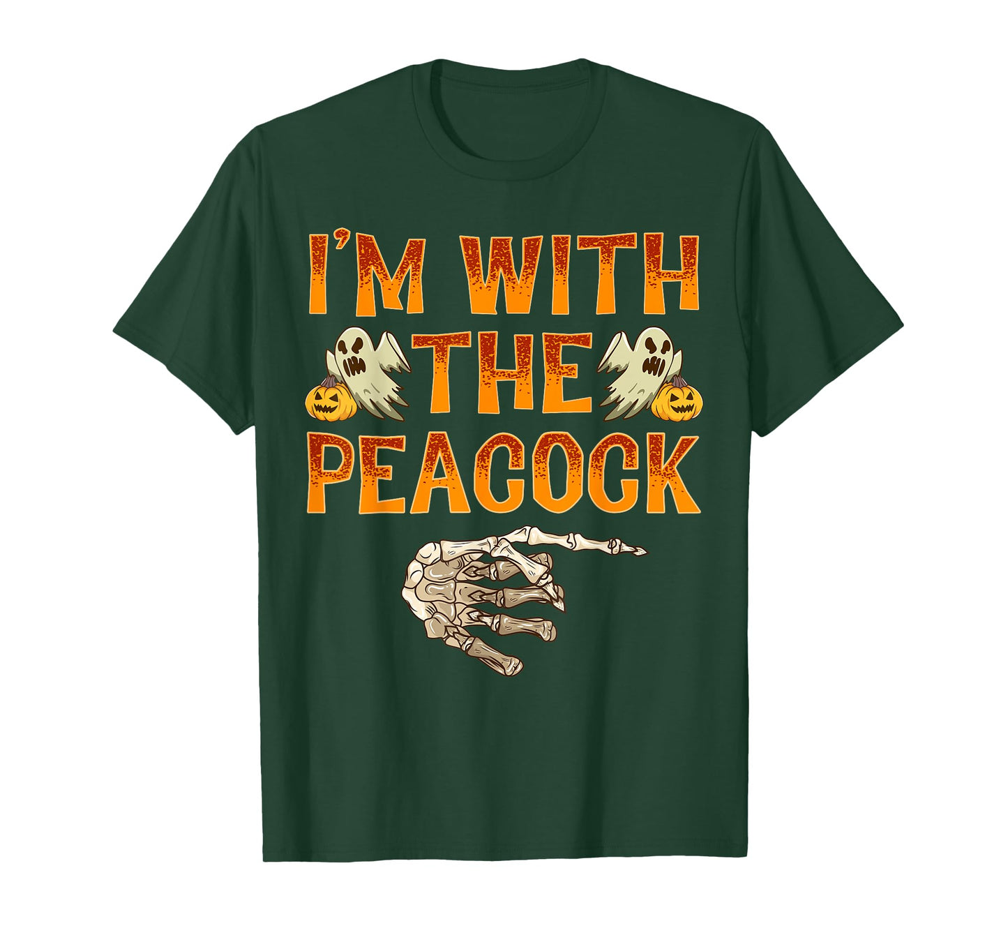 I'm With The Peacock Shirt Costume Funny Halloween Couple T-Shirt