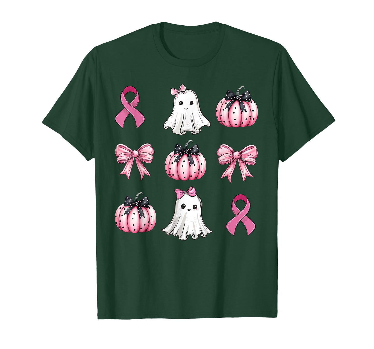 Breast Cancer Awareness Coquette Pink Pumpkin Ribbon Women's T-Shirt