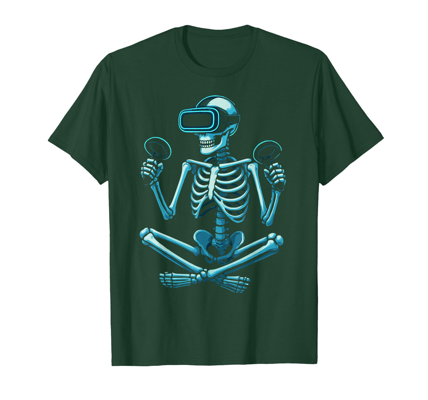 Skeleton Gamer VR Headset Funny Halloween Gaming T-Shirt