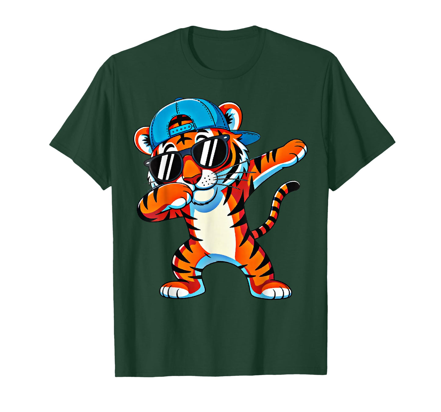 Cute Dabbing Tiger Men Toddler Boys Animal Print Kids T-Shirt