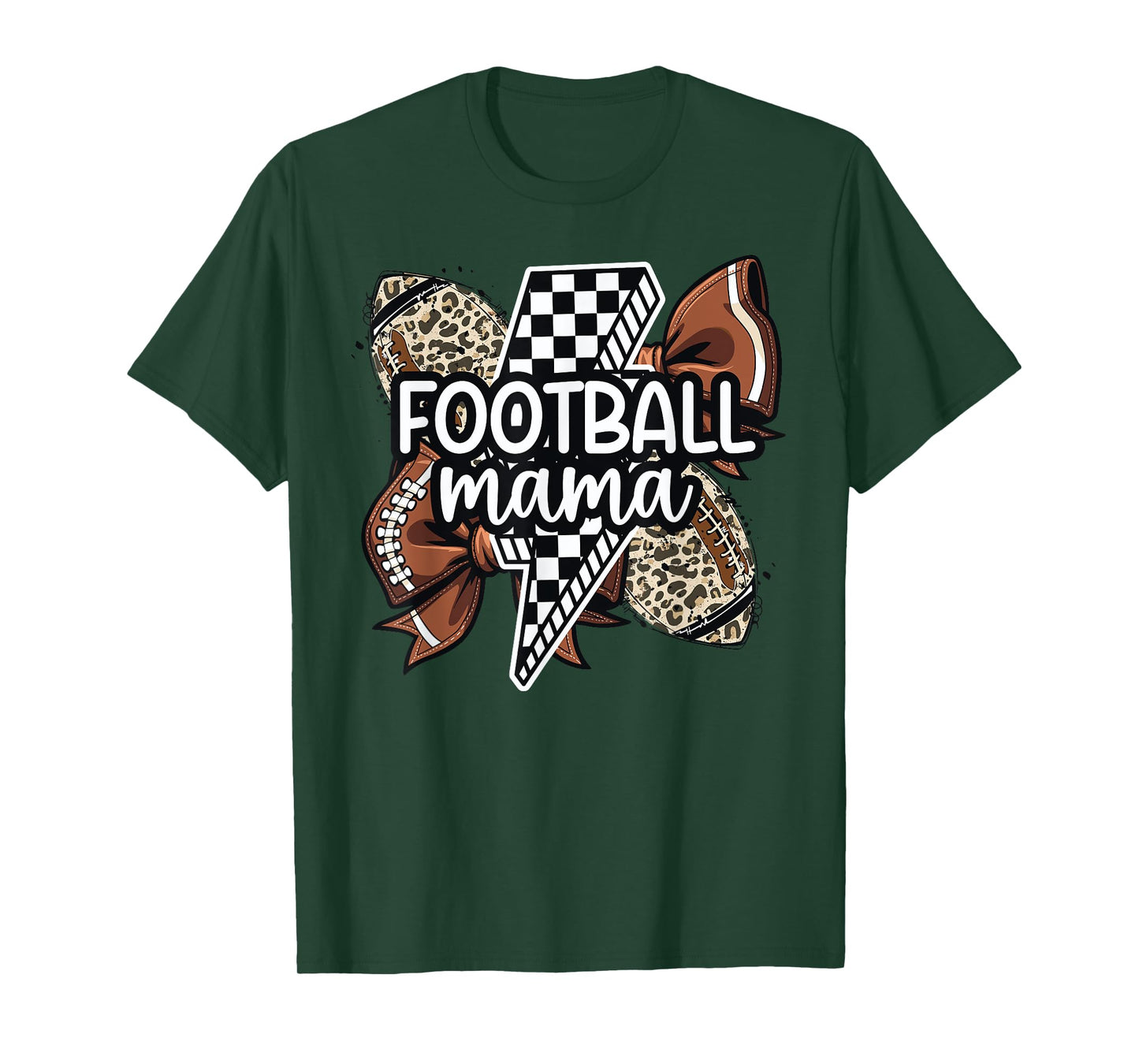 Football Mama Lightning Bolt Touchdown Season Game Day T-Shirt
