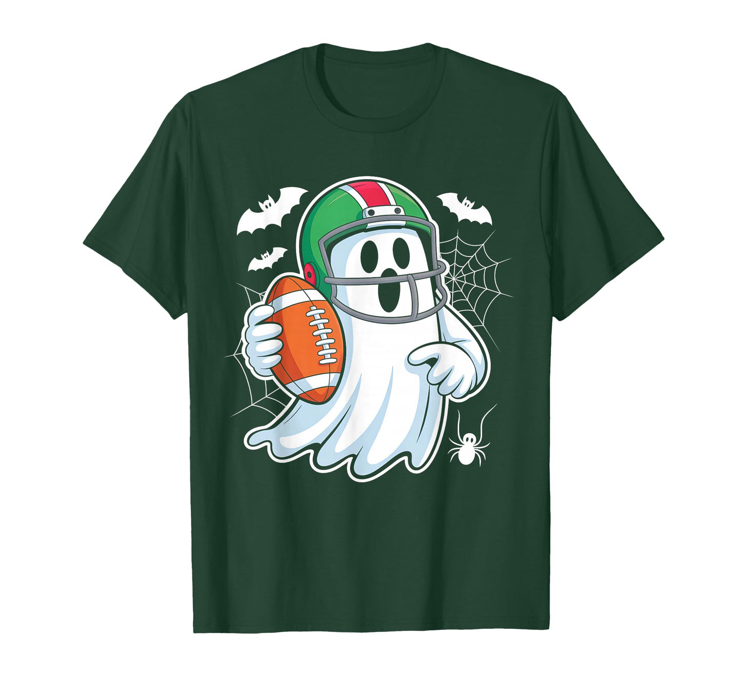 Boo Ghost Playing Football Funny Halloween Football Costume T-Shirt