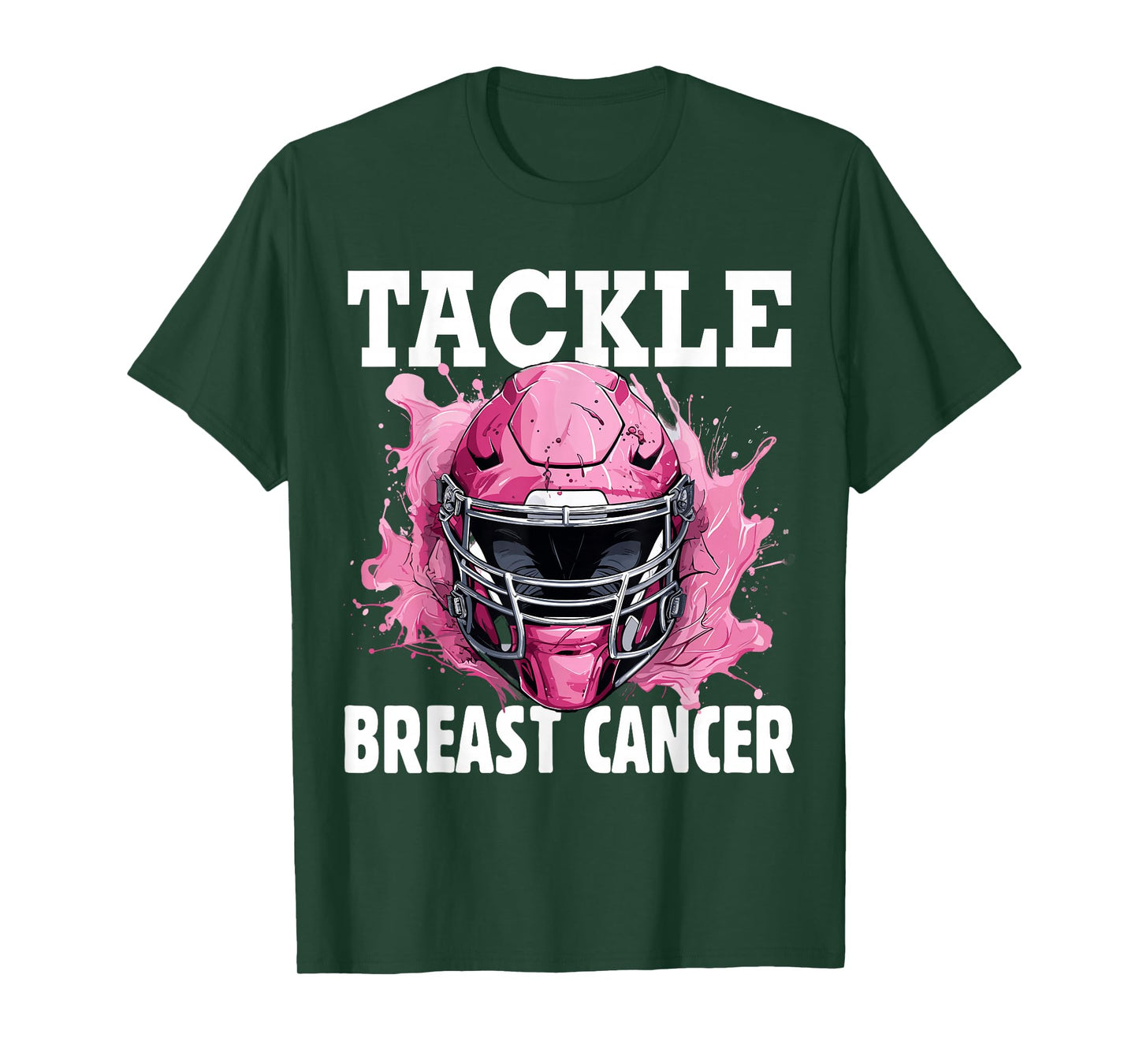 Tackle Football Breast Cancer Awareness Pink Ribbon Boys Kid T-Shirt