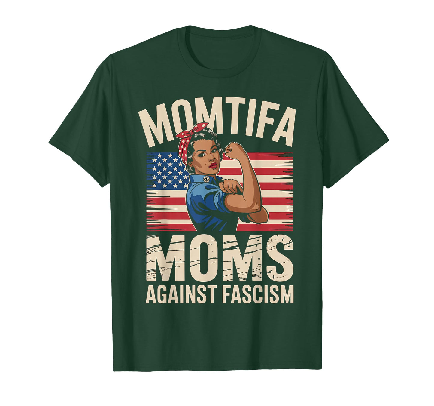 Momtifa Black Moms Against Fascism Flag Resist No Kings Mama T-Shirt