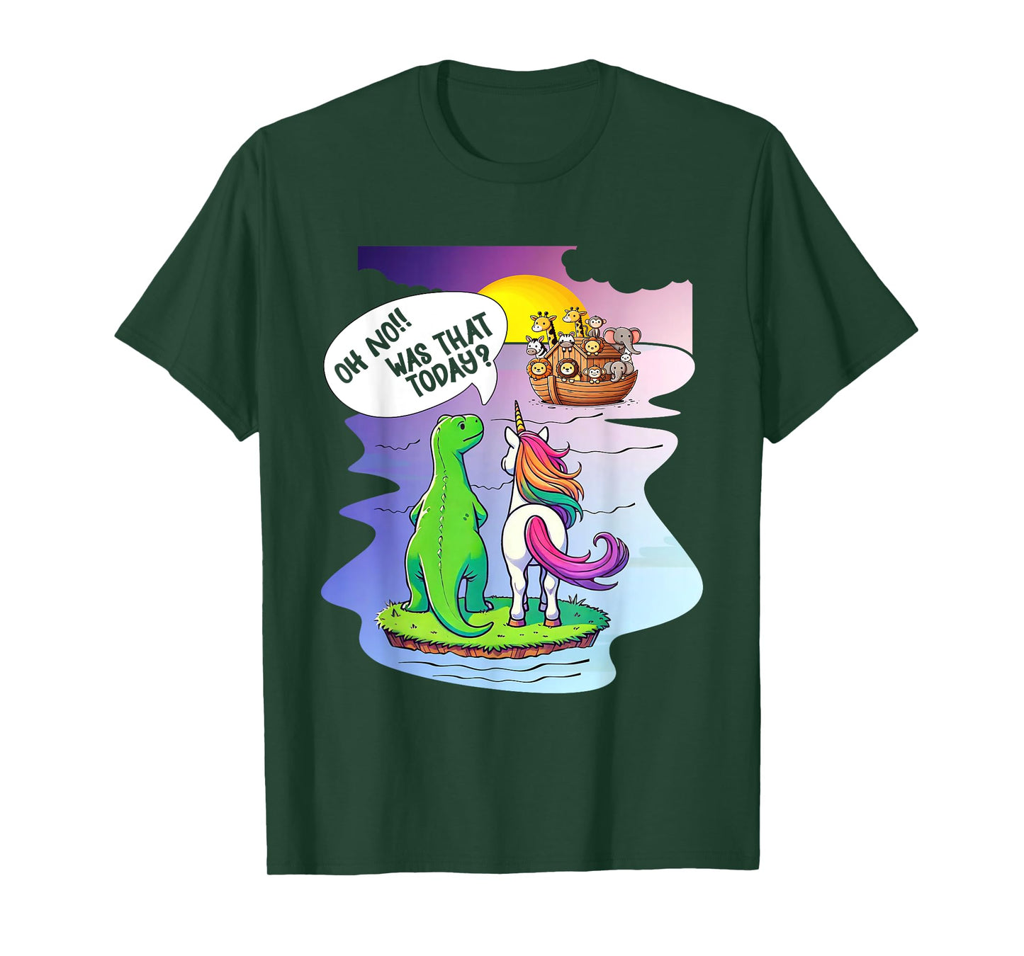 Noah Ark Christian Bibble Pun Last Unicorn Dinosaur Jesus T-Shirt