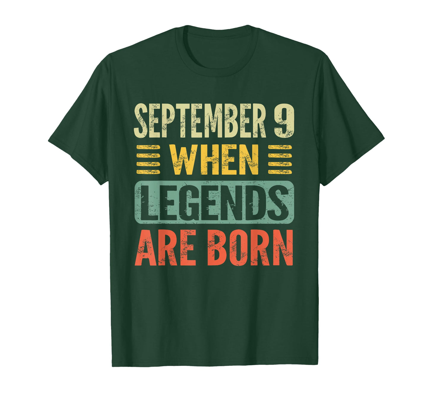 Legends Are Born On September 9th Birthday Vintage Sep 9 T-Shirt