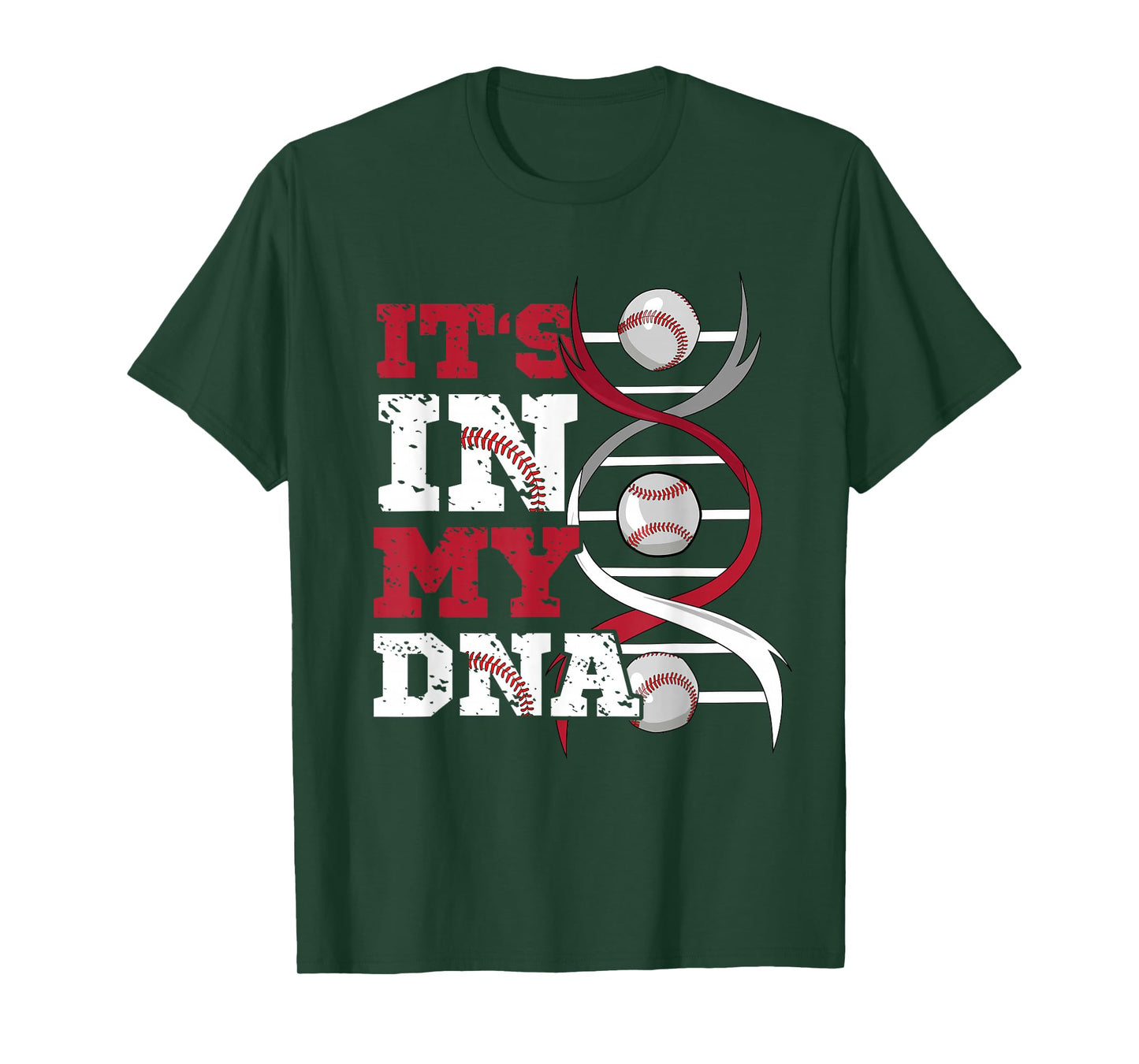 ITS IN MY DNA Baseball Sport Player Saying Baseball Fan T-Shirt