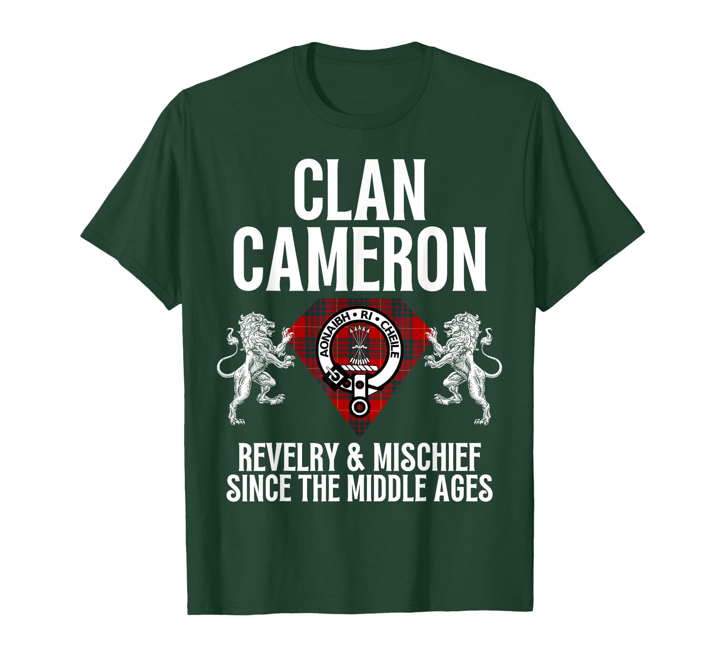 HighlandFour Cameron Clan Scottish Name Coat Of Arms Tartan Family Party T-Shirt