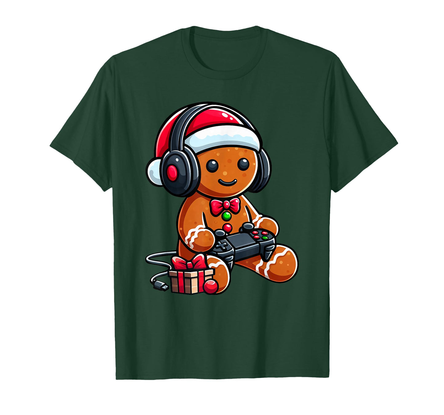 Funny Christmas Gamer Gingerbread Xmas Gaming Men Boys Kids T-Shirt