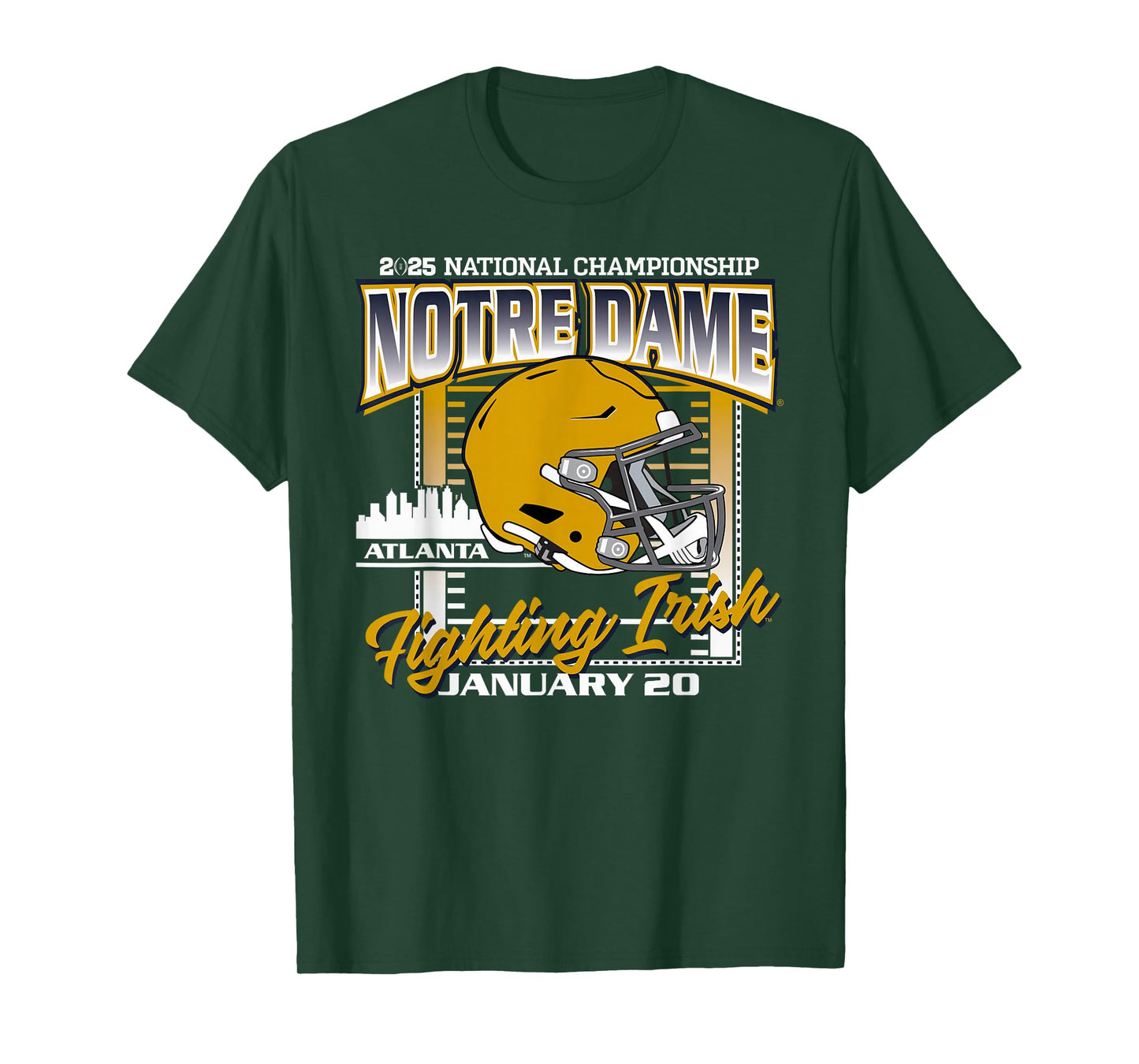Elite Authentics Notre Dame Fighting Irish CFP National Championship 2025 T-Shirt - Blue, Small