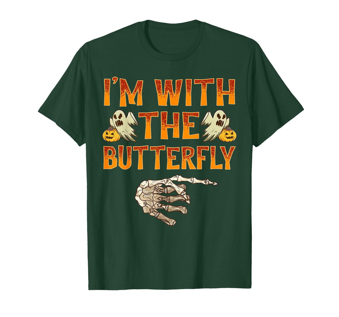 I'm With The Butterfly Costume Funny Halloween Couple T-Shirt