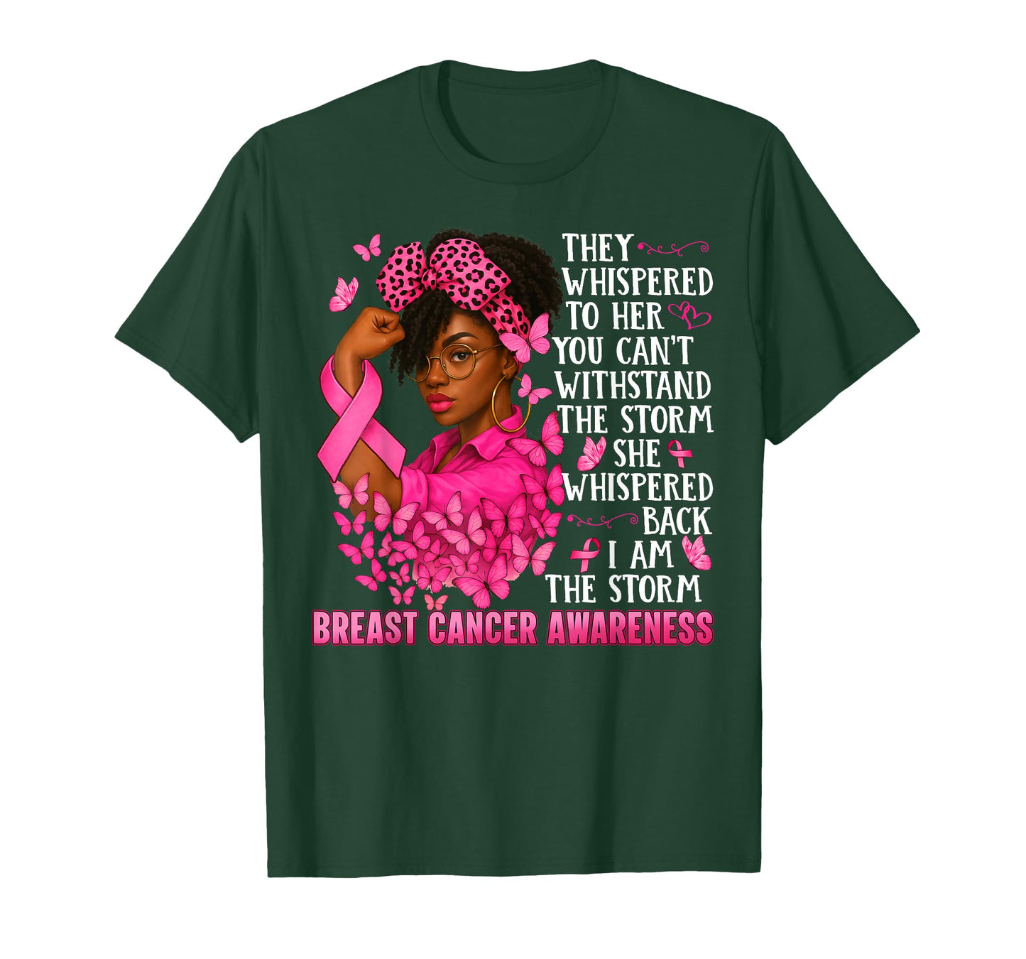 I'm The Storm Black Women Warrior Pink Ribbon Breast Cancer T-Shirt