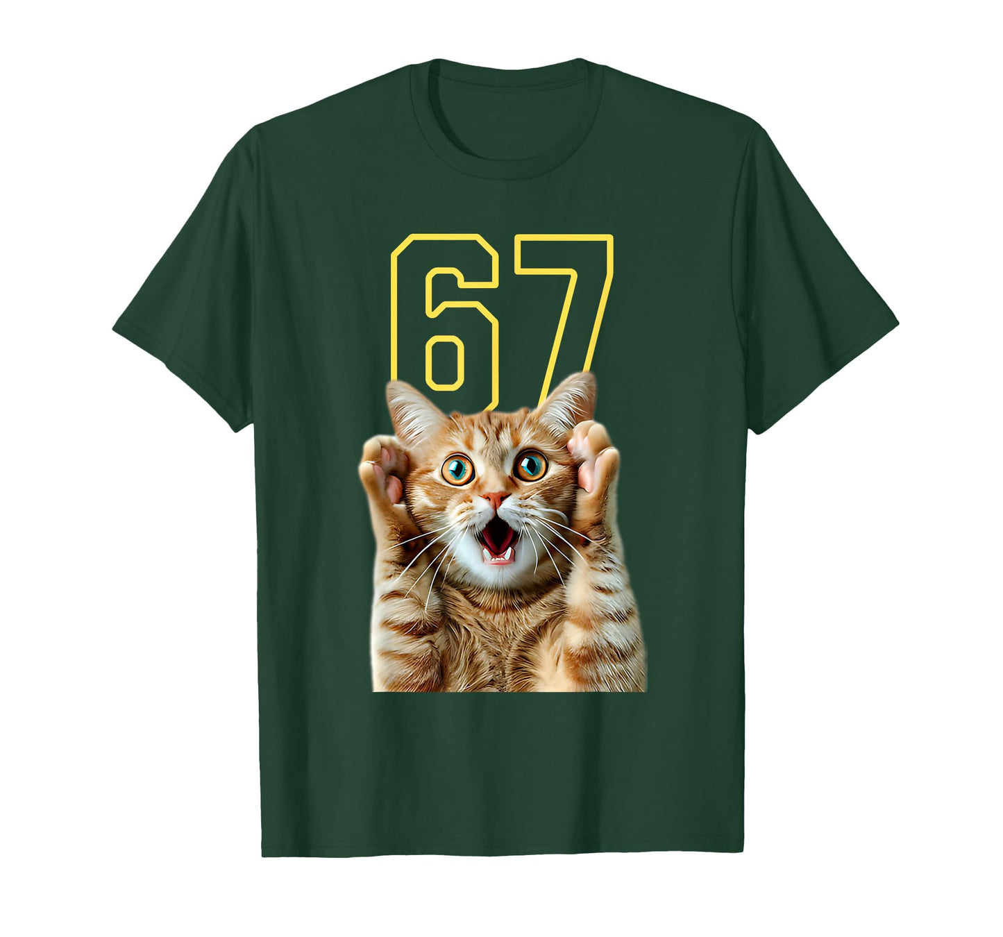 67 Cat Six Seven Funny Meme 6 7 T-Shirt