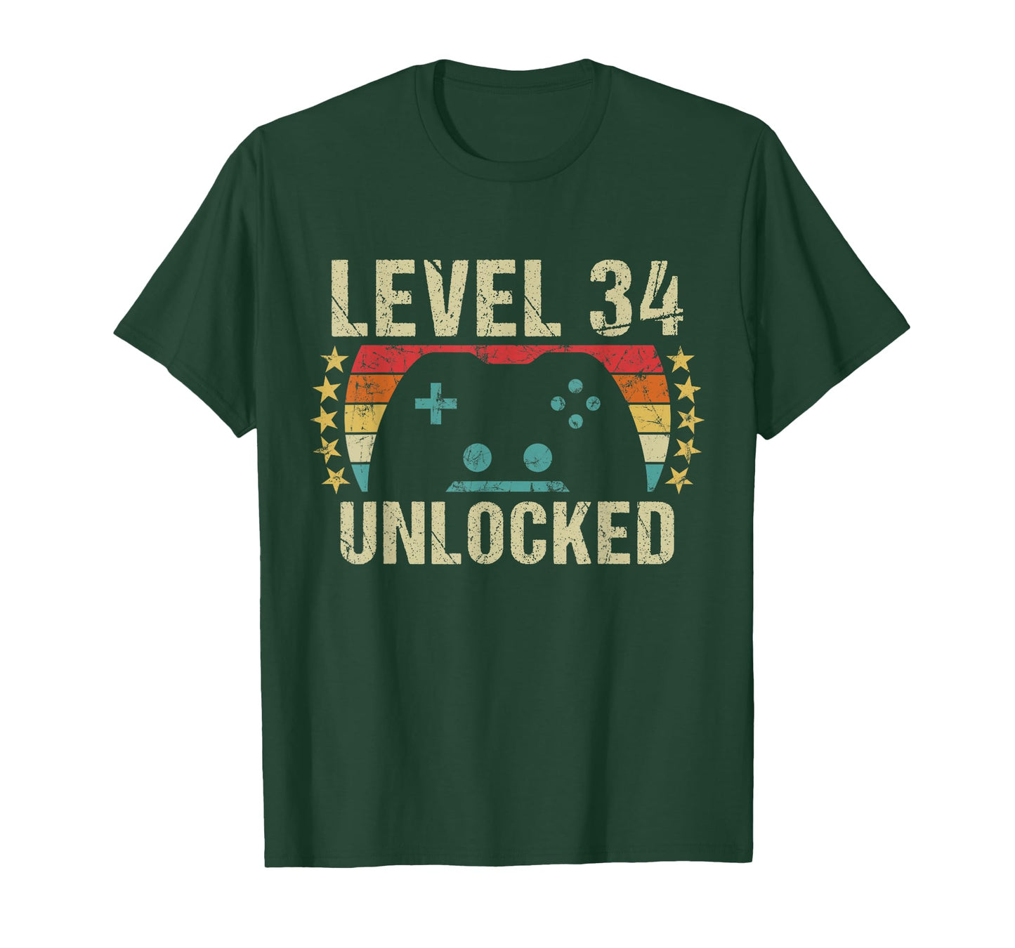 Gaming Vintage 34th Birthday Gift 34 Year Old Boy Girl Gamer T-Shirt