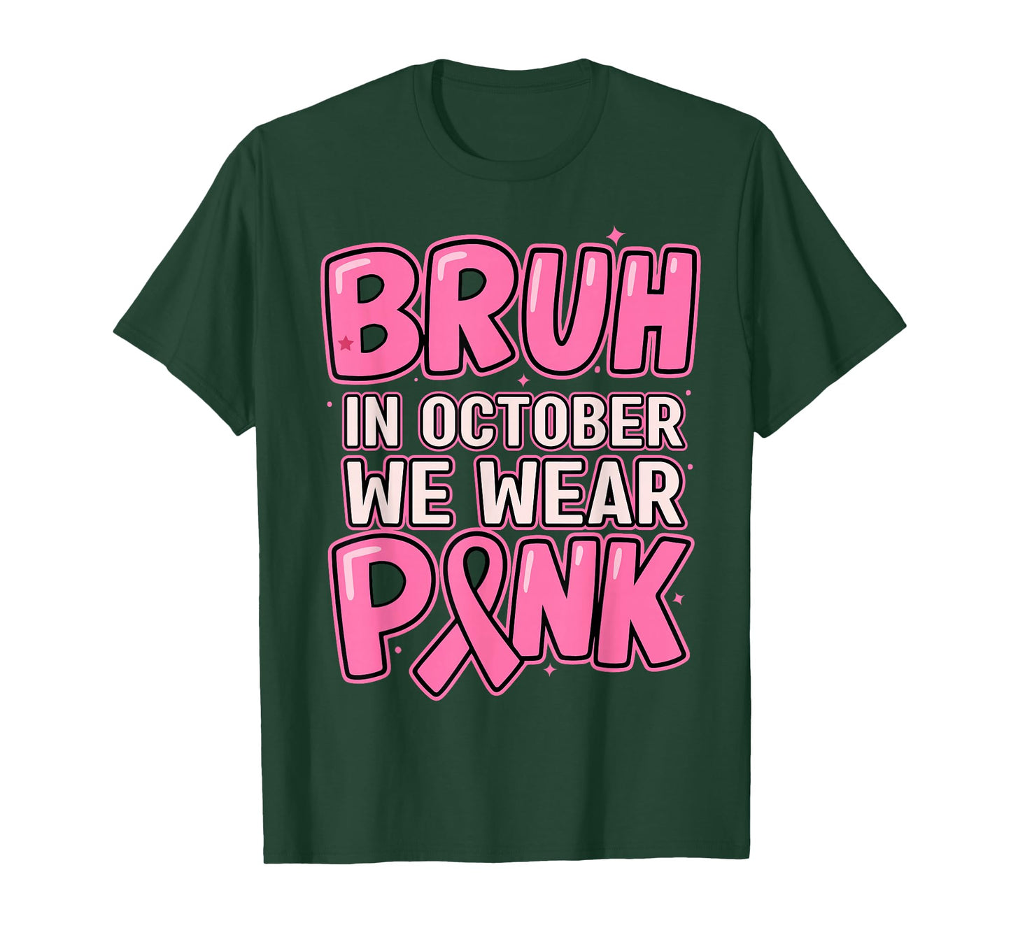 Breast Cancer Awareness October We Wear Pink Boys Kids Teens T-Shirt