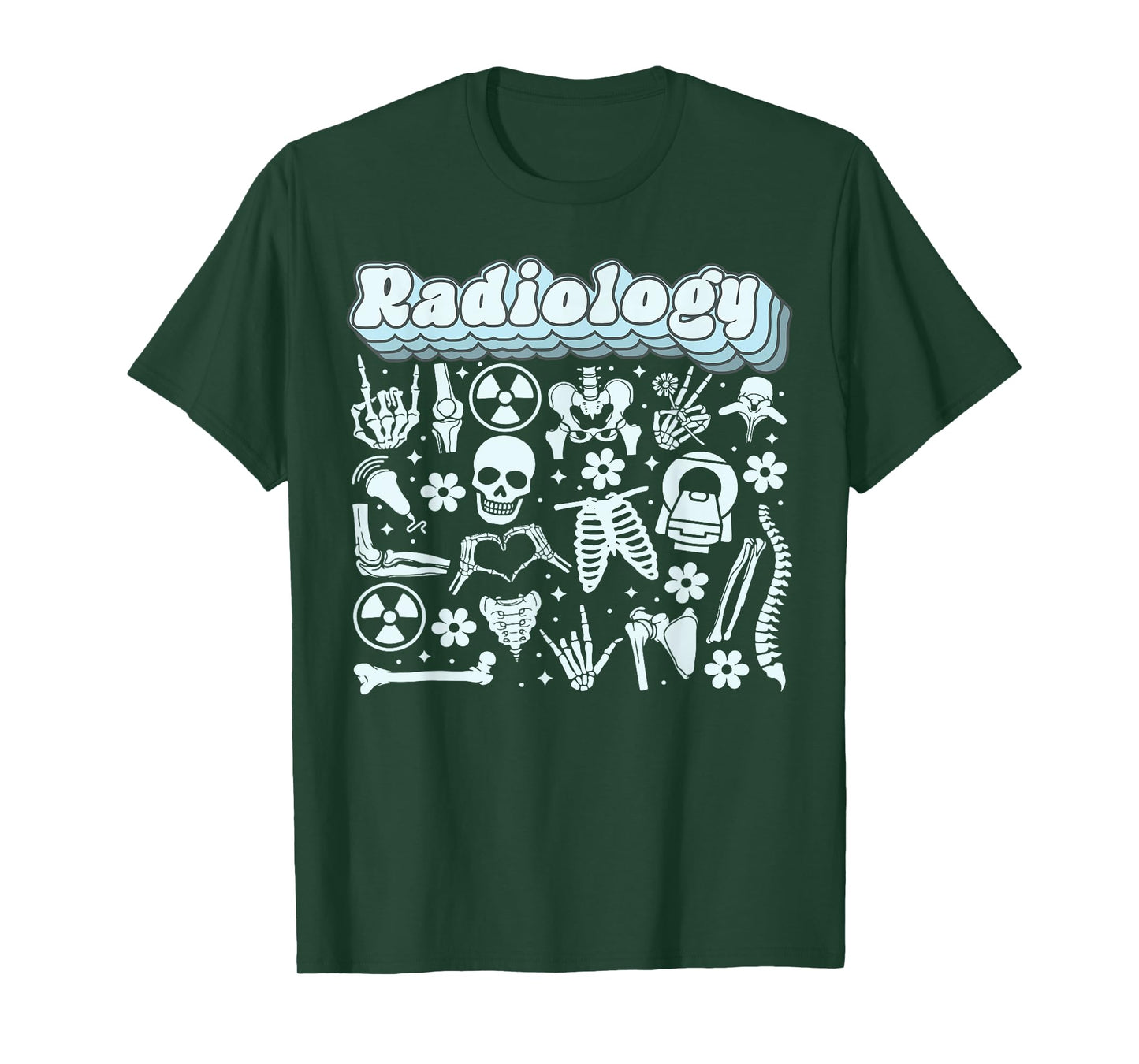 Retro Radiology X-ray Rad Tech Skeleton MRI Tech Graduation T-Shirt
