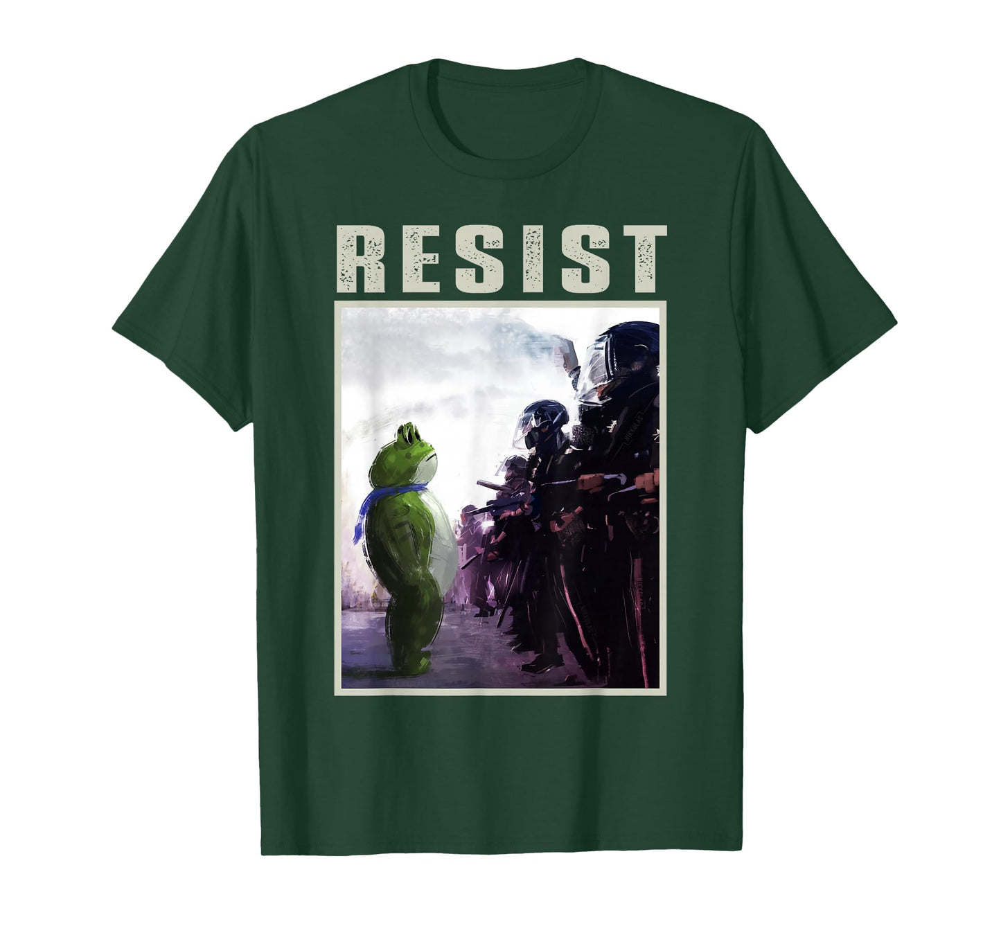 Portland 2025 Resist Portland Frog Protest Art T-Shirt