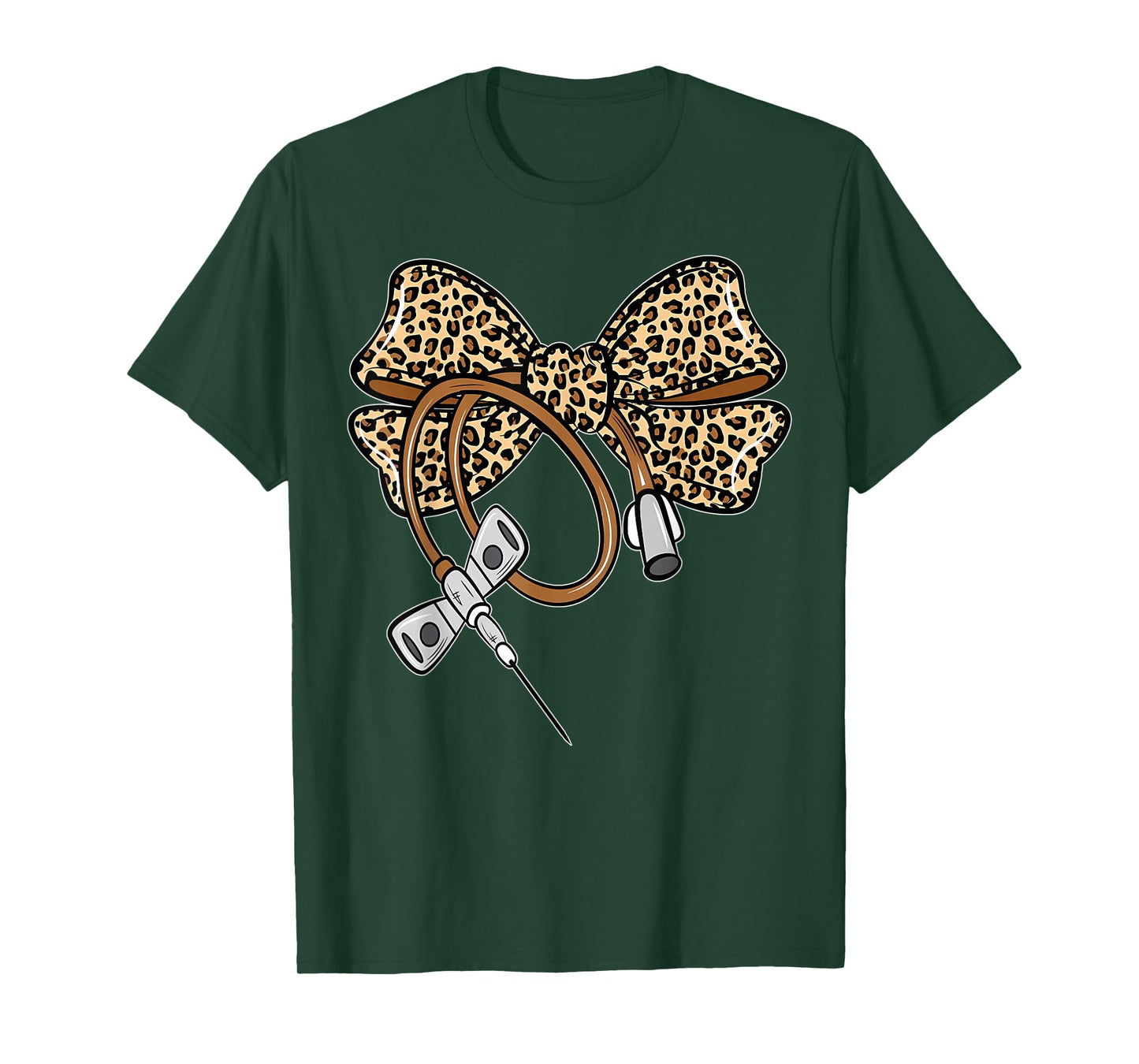 Leopard Coquette Bow Phlebotomist Nurse Phlebotomy Phleb T-Shirt
