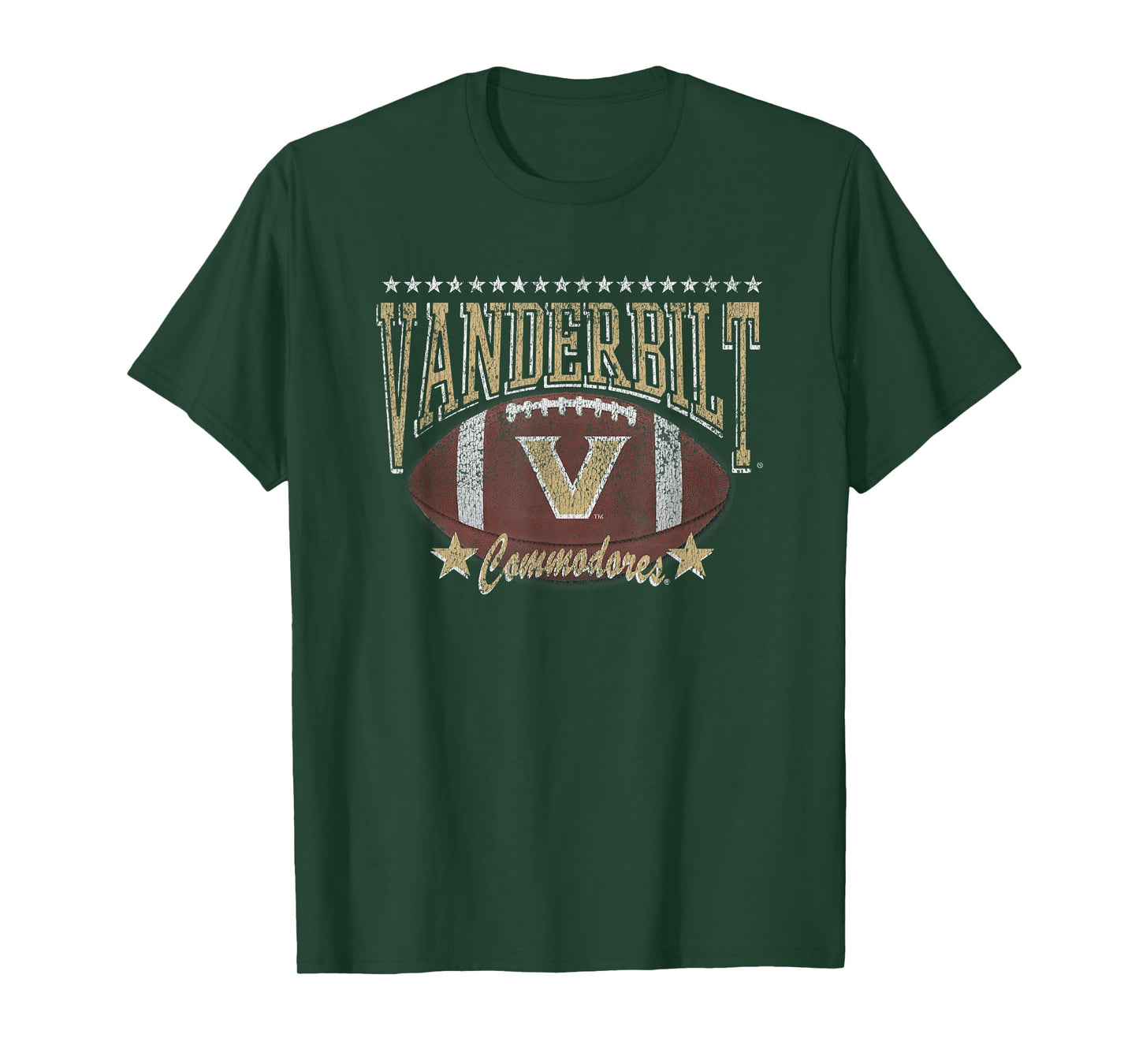 Vanderbilt Commodores Football Vintage Stars Black T-Shirt