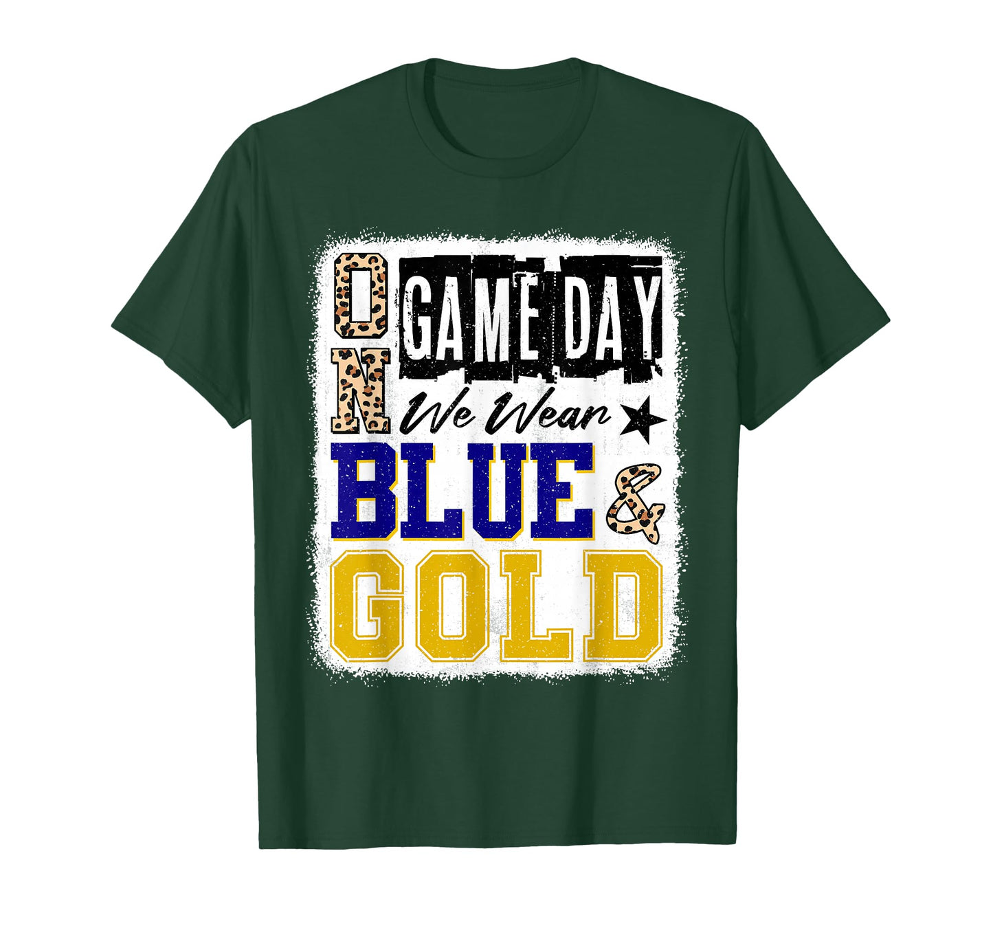 On Gameday Football We Wear Blue And Gold School Spirit T-Shirt