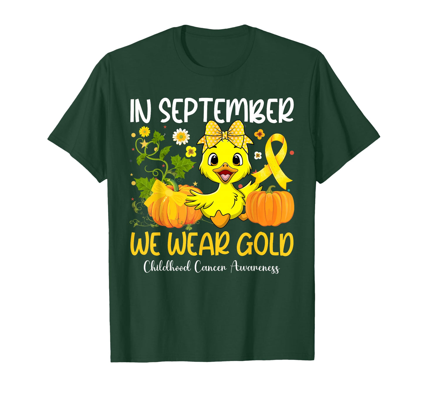in September We Wear Gold Childhood Cancer Awareness Ribbon T-Shirt