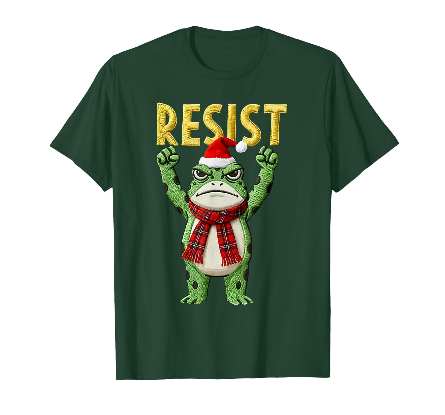 Portland Frog Protest Frog Women No Kings Christmas Santa T-Shirt