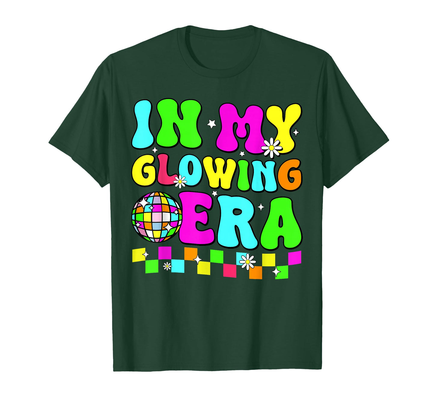 In My Glowing Era Retro Colorful Tie Dye Quote Group Team T-Shirt
