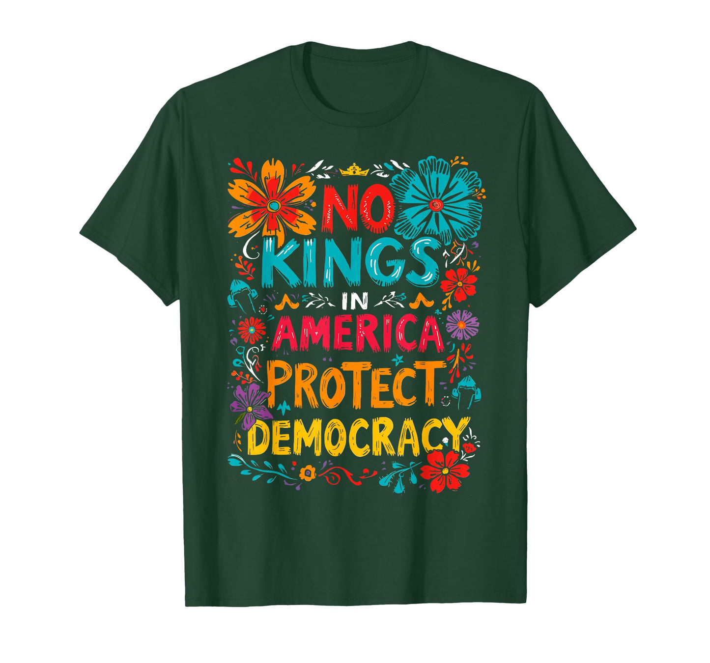 No Kings in America Protect Democracy Protest Resist Fascism T-Shirt