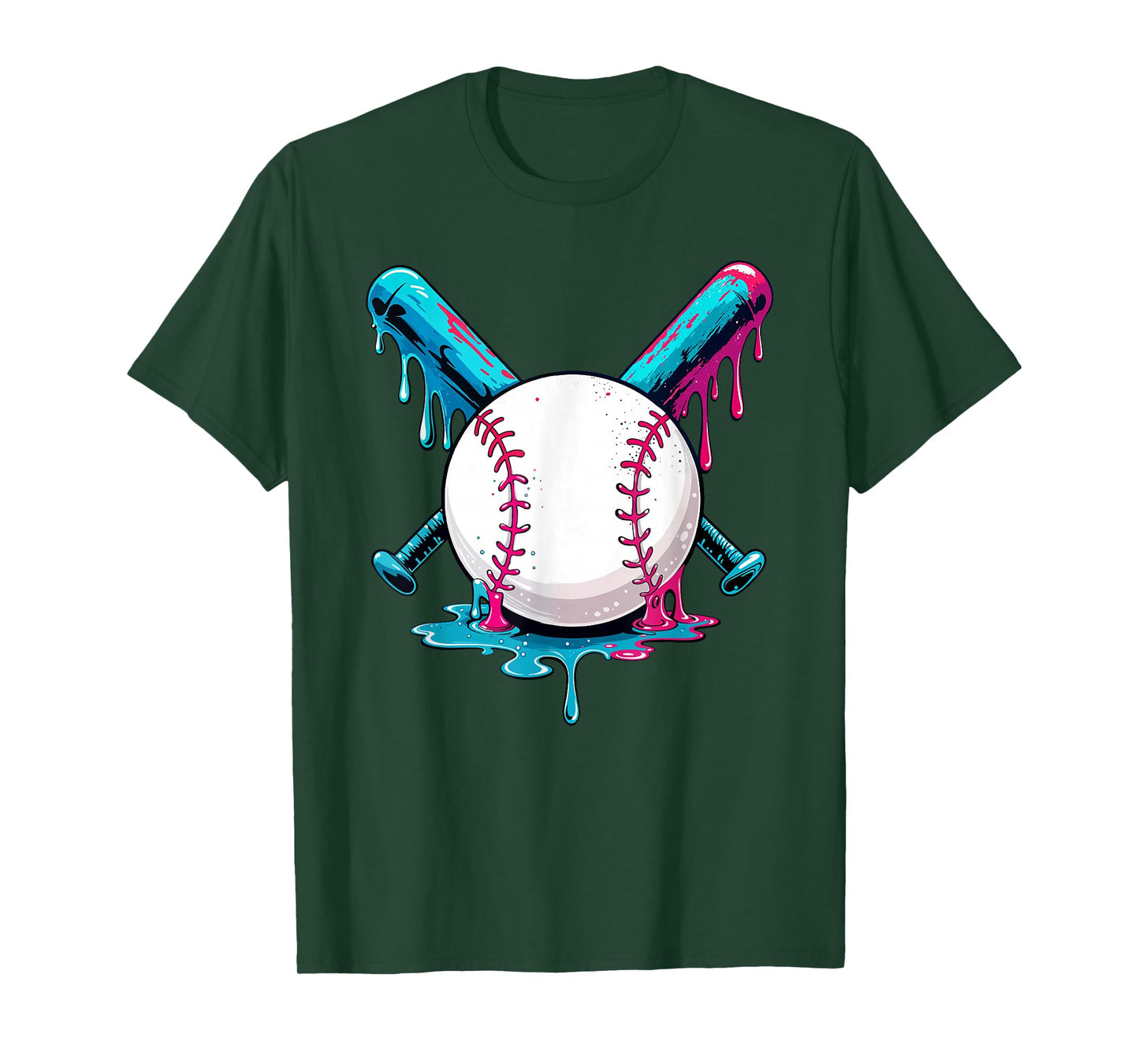 Ice Cream Baseball Drip with Sprinkles Funny Sport Lovers T-Shirt