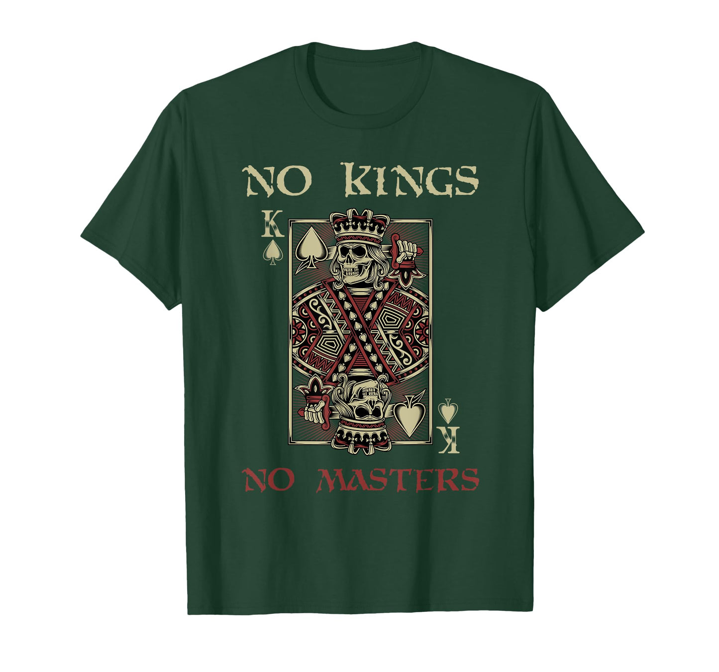 NO KINGS NO MASTERS Strong Bold Defiant Motivating T-Shirt