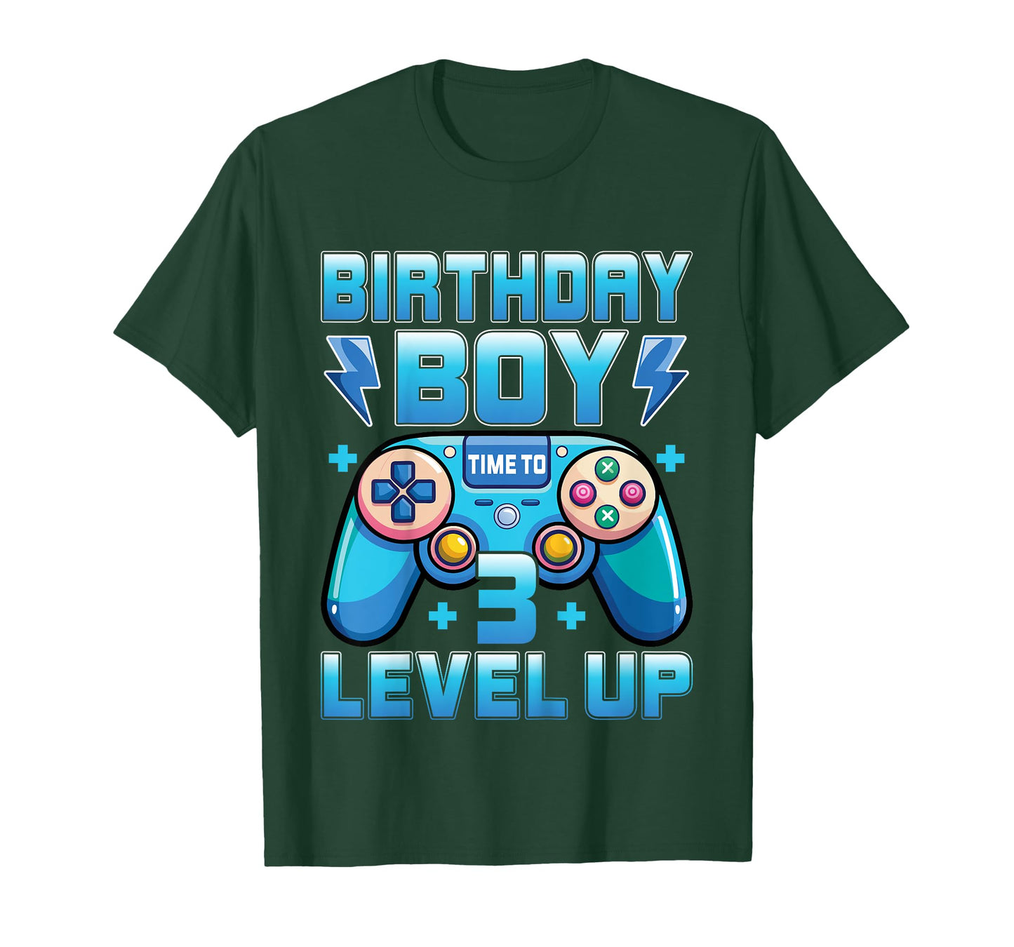 Kids Birthday Boy Level Up 3 Years Old Video Gamer 3rd Birthday T-Shirt
