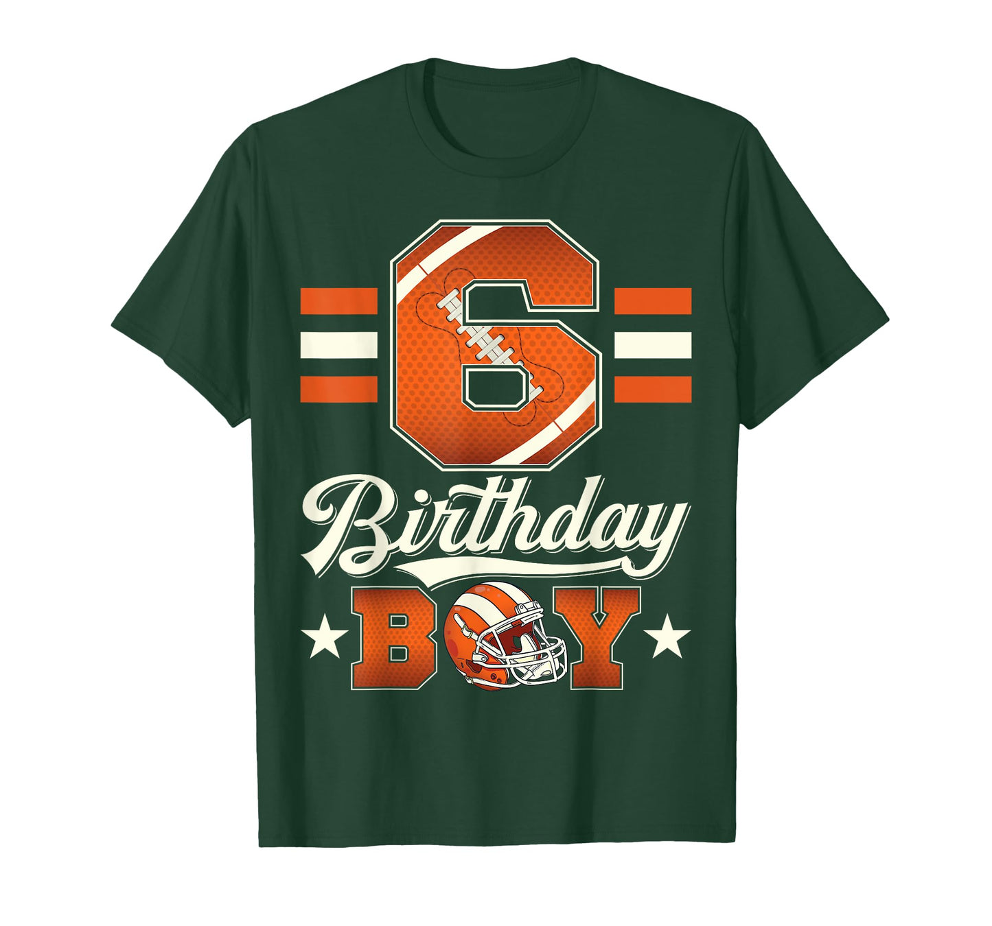 Six 6th Birthday Boy Football 6 Year Old Sports Party T-Shirt