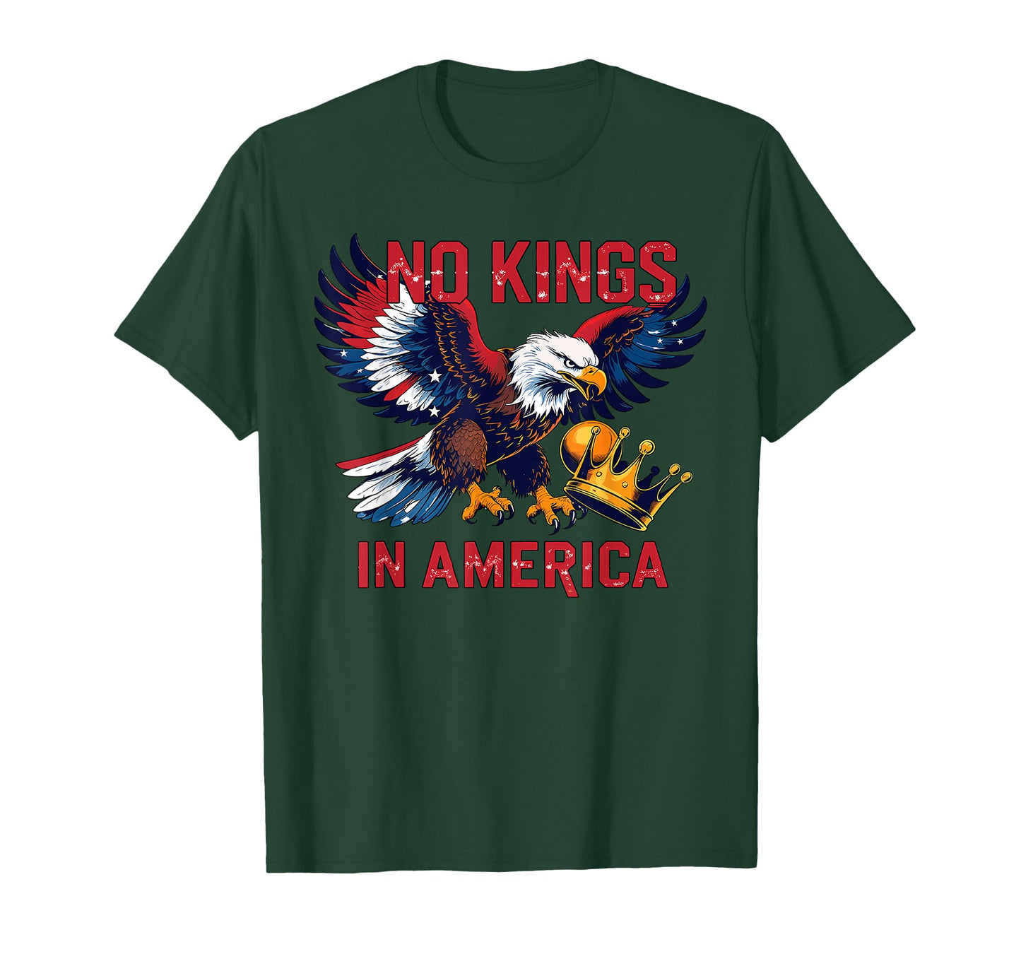 No Kings in America Patriotic Minimal Design T-Shirt
