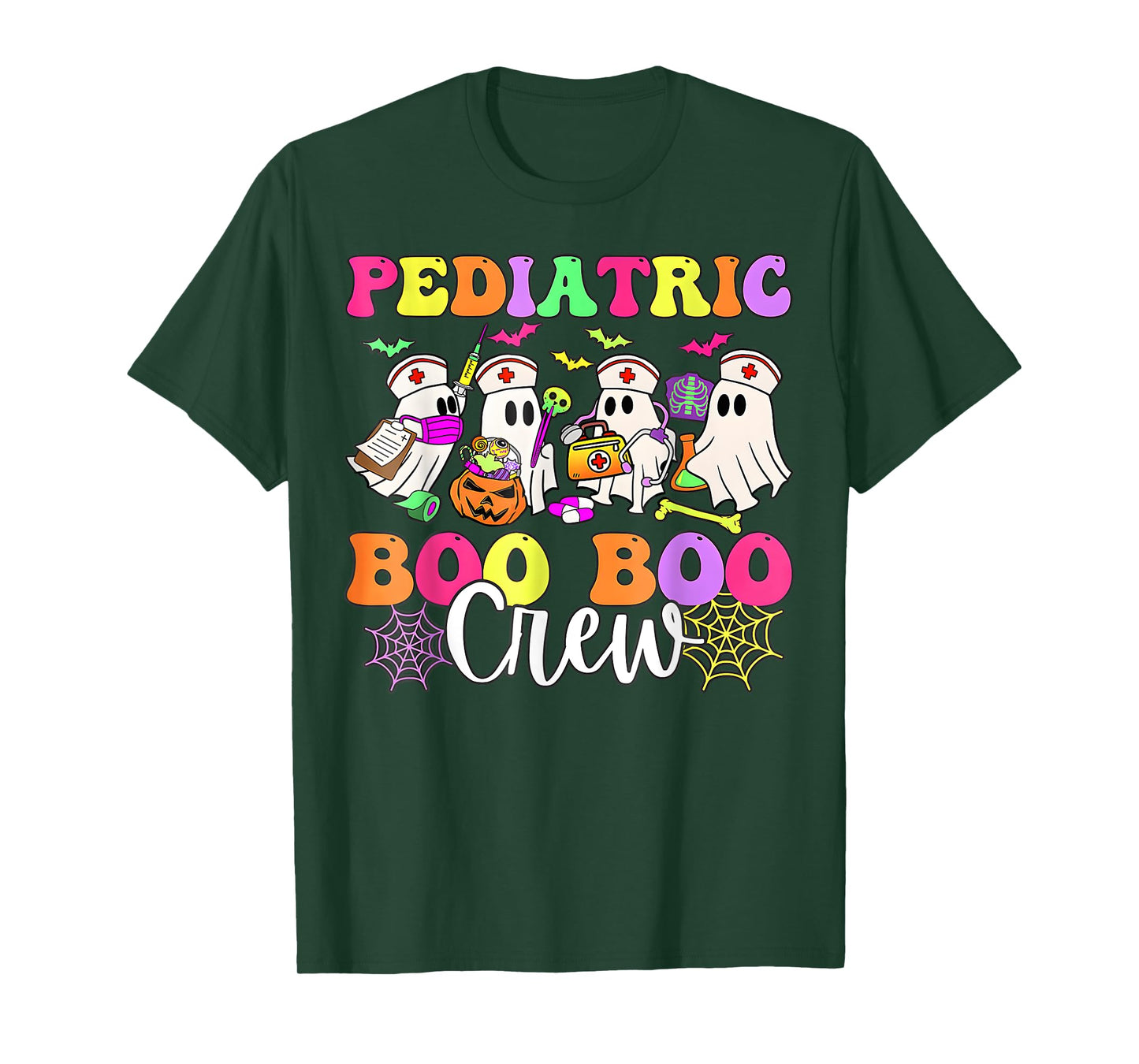 Ghost Nurse Halloween Pediatric Nurse Boo Boo Crew Men Women T-Shirt