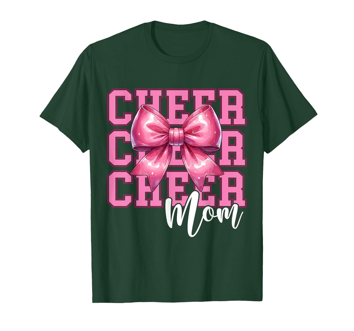 Cheer Mom Cheerleader Coquette Bow Mom Mother's Day T-Shirt