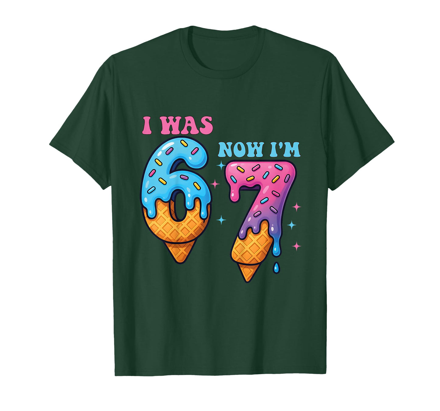 Kids 7 Year Old Birthday Shirt was 6 Now I'm 7 67 Funny for Kids T-Shirt