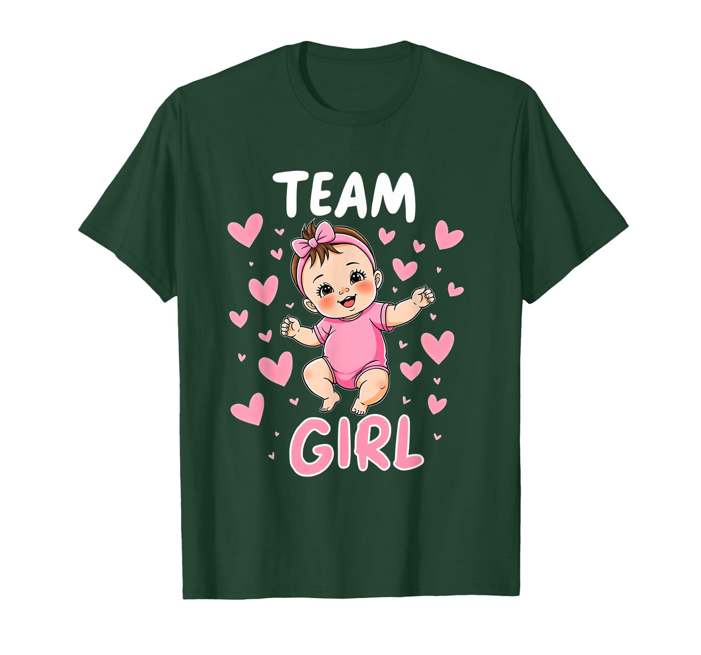 Team Girl Design Baby Girl Gender Reveal T-Shirt