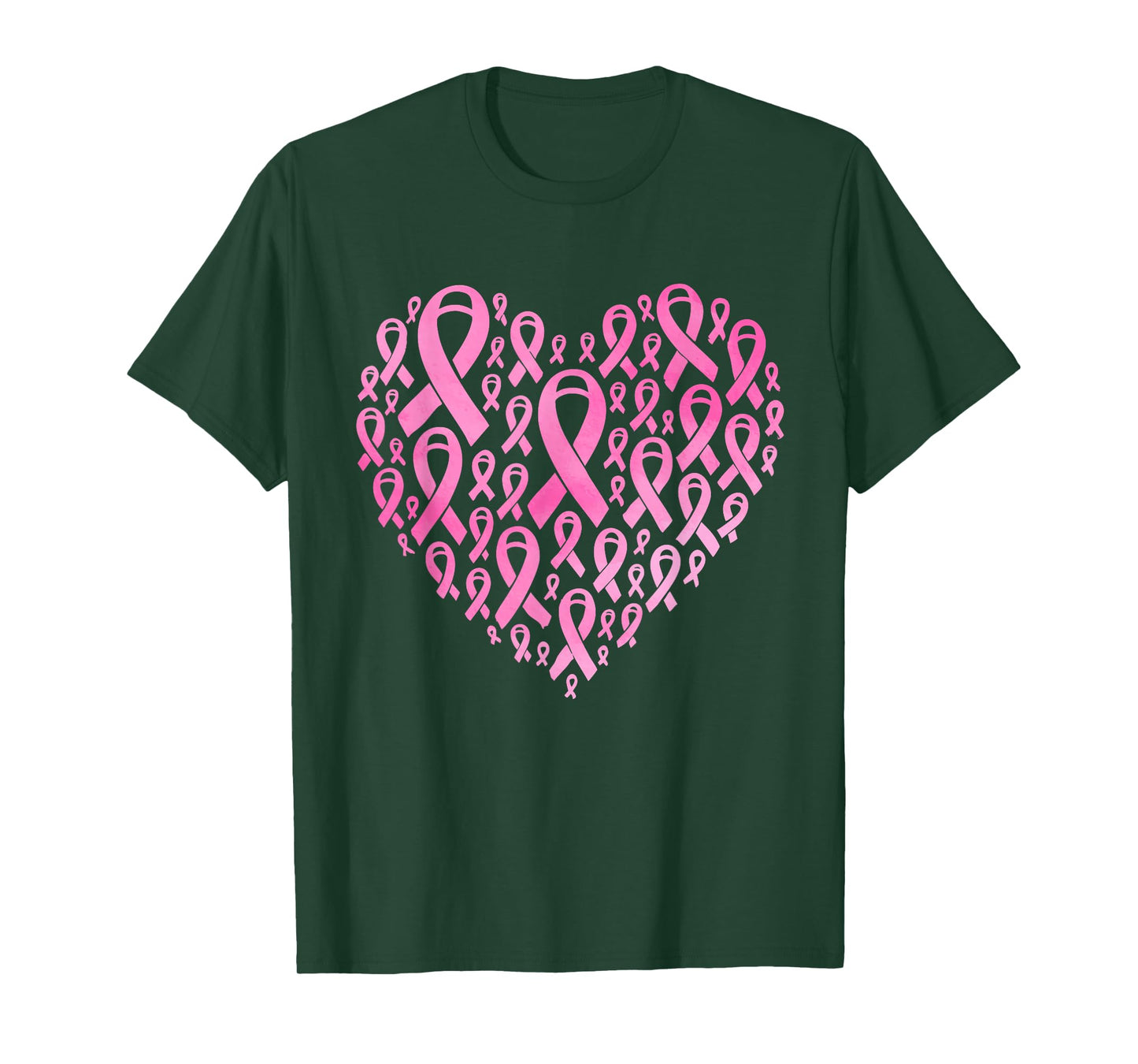 Fighting Breast Cancer Awareness Heart Pink Ribbon T-Shirt
